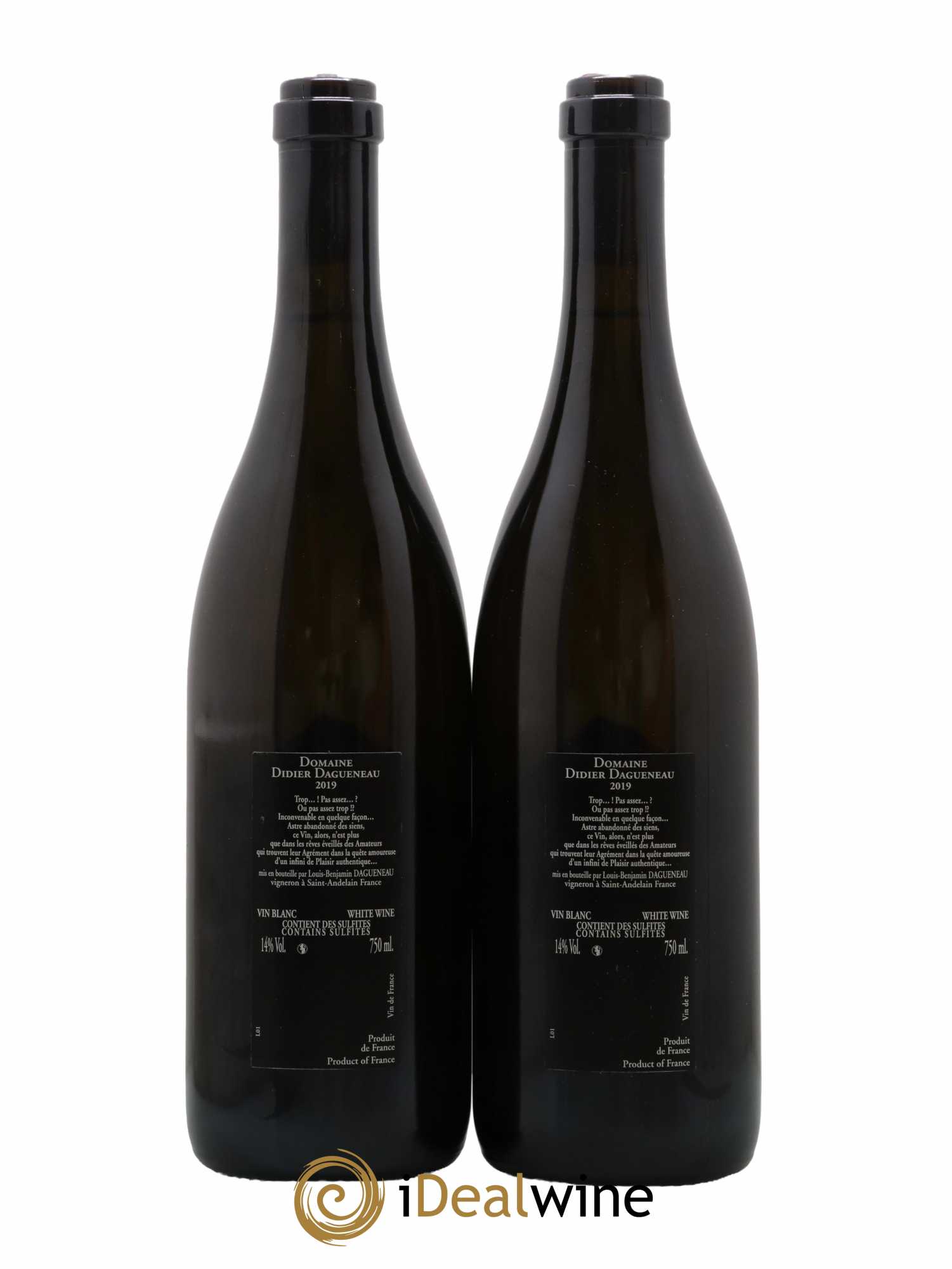 Vin de France (anciennement Pouilly-Fumé) Silex Dagueneau (Domaine Didier - Louis-Benjamin) 2019 - Lot de 2 bouteilles - 1