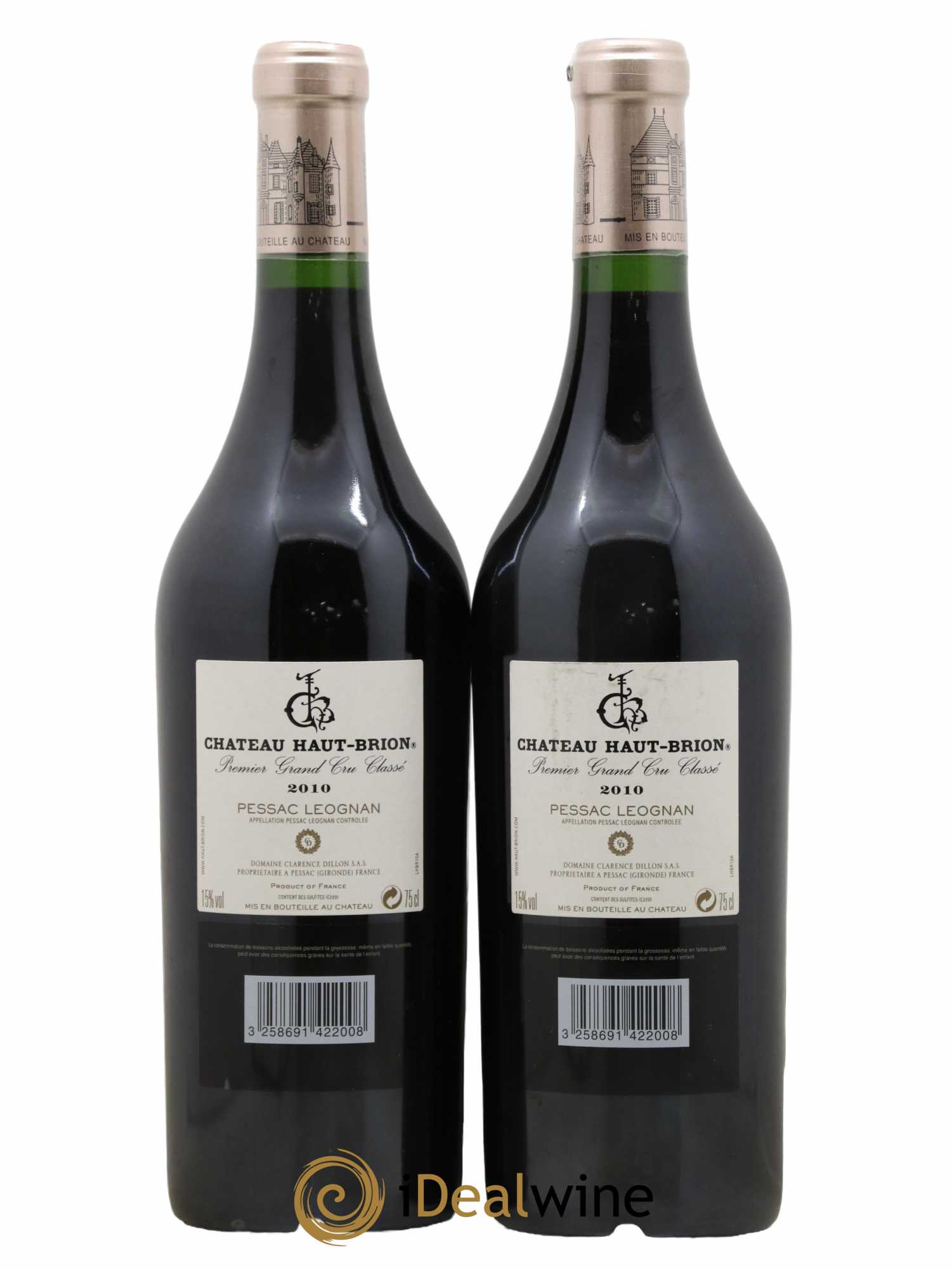 Château Haut Brion 1er Grand Cru Classé 2010 - Lot de 2 bouteilles - 1