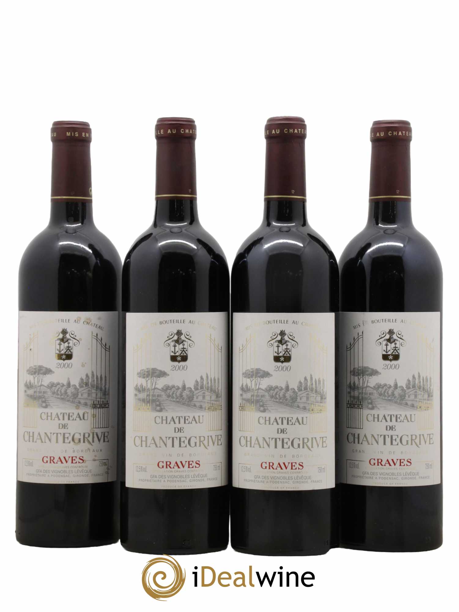 Château de Chantegrive 2000 - Lot de 4 bouteilles - 0