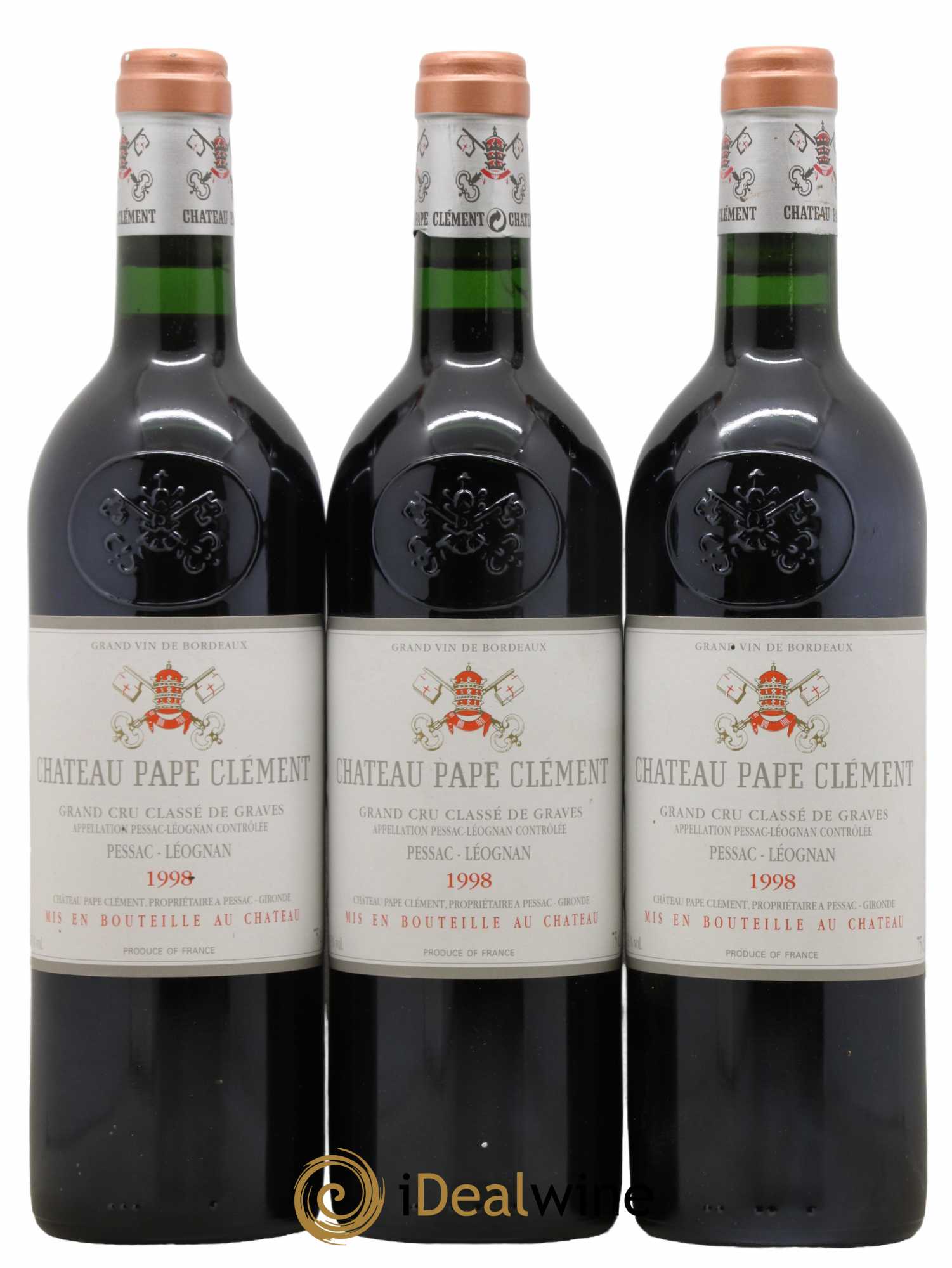 Château Pape Clément Cru Classé de Graves 1998 - Lot of 3 bottles - 0