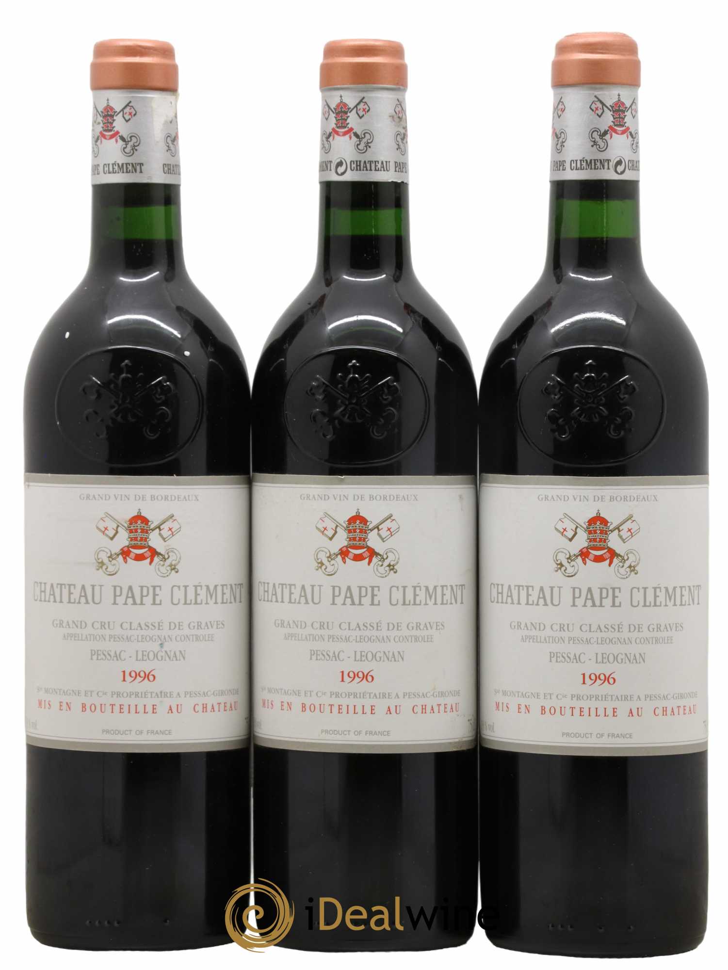 Château Pape Clément Cru Classé de Graves 1996 - Lot de 3 bouteilles - 0