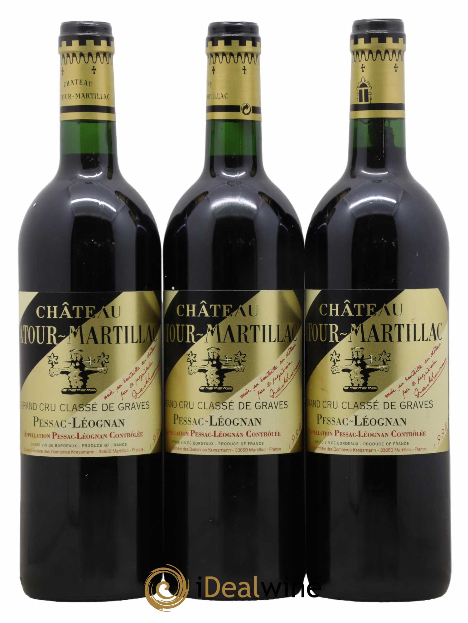 Château Latour-Martillac Cru Classé de Graves 1998 - Lot de 3 bouteilles - 0