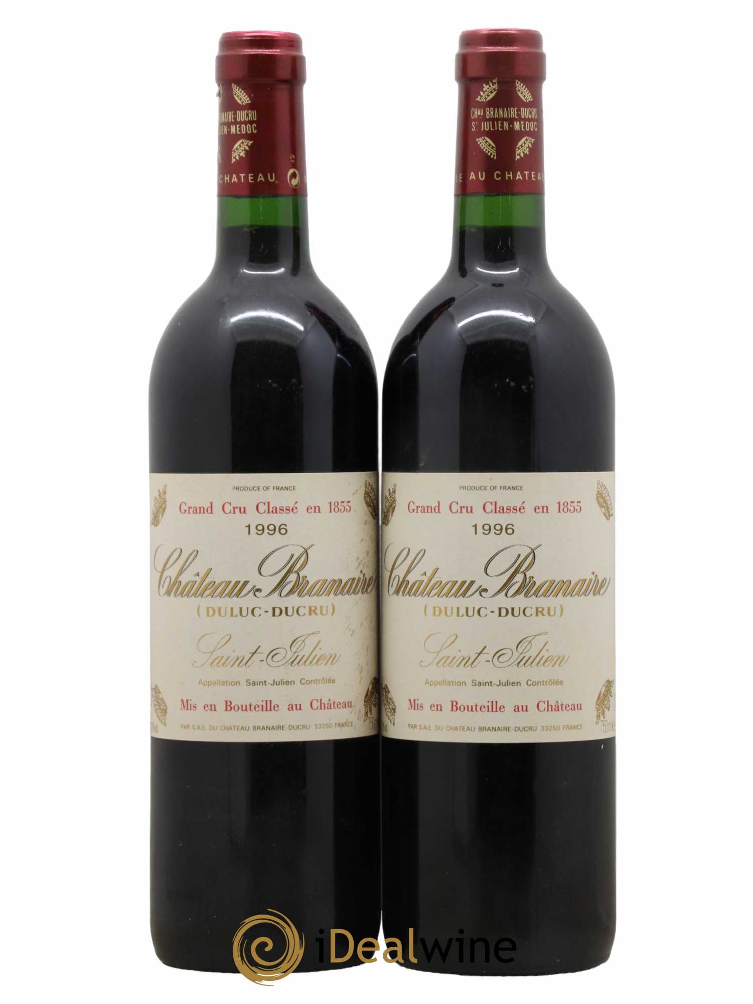 Château Branaire Ducru 4ème Grand Cru Classé 1996 - Lot of 2 bottles - 0