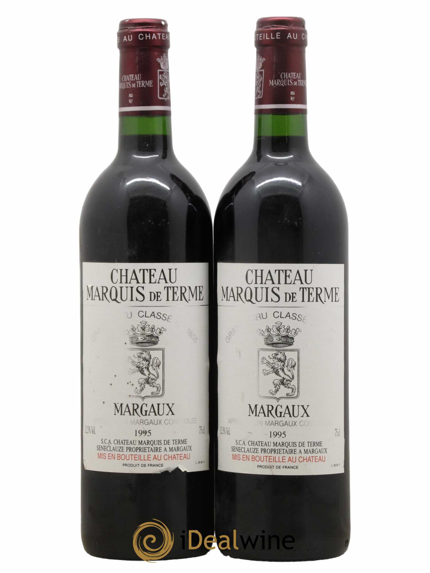Château Marquis de Terme 4ème Grand Cru Classé 1995 - Lot de 2 bouteilles - 0