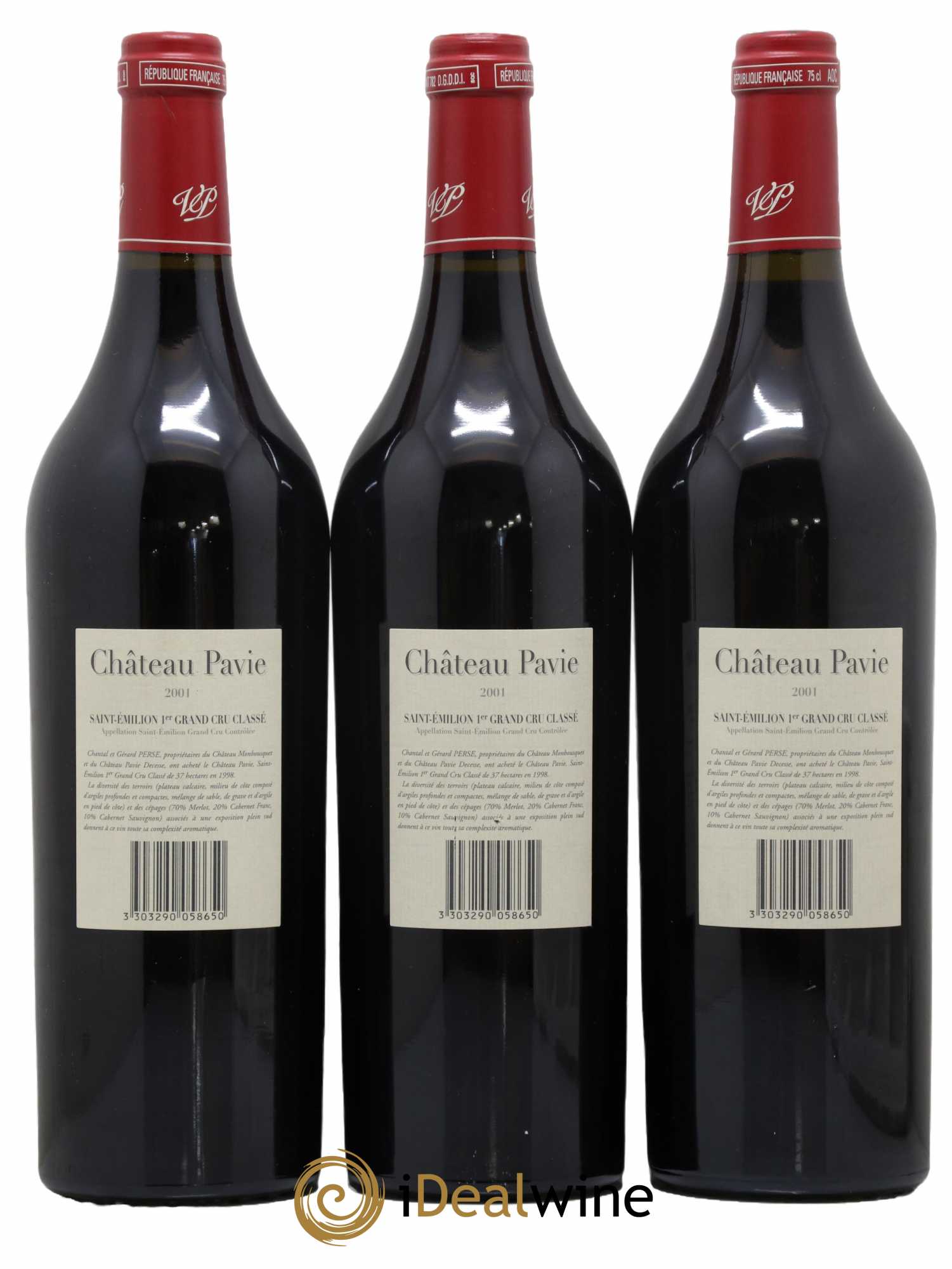 Château Pavie 1er Grand Cru Classé A 2001 - Lot of 3 bottles - 1