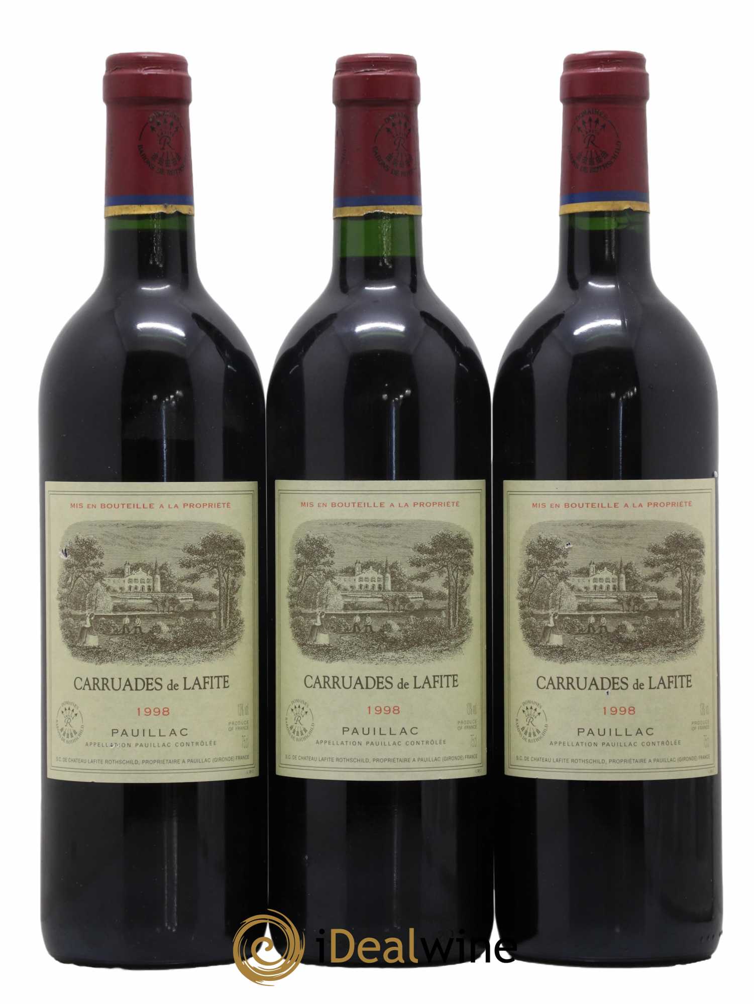Carruades de Lafite Rothschild Second Vin 1998 - Lot of 3 bottles - 0