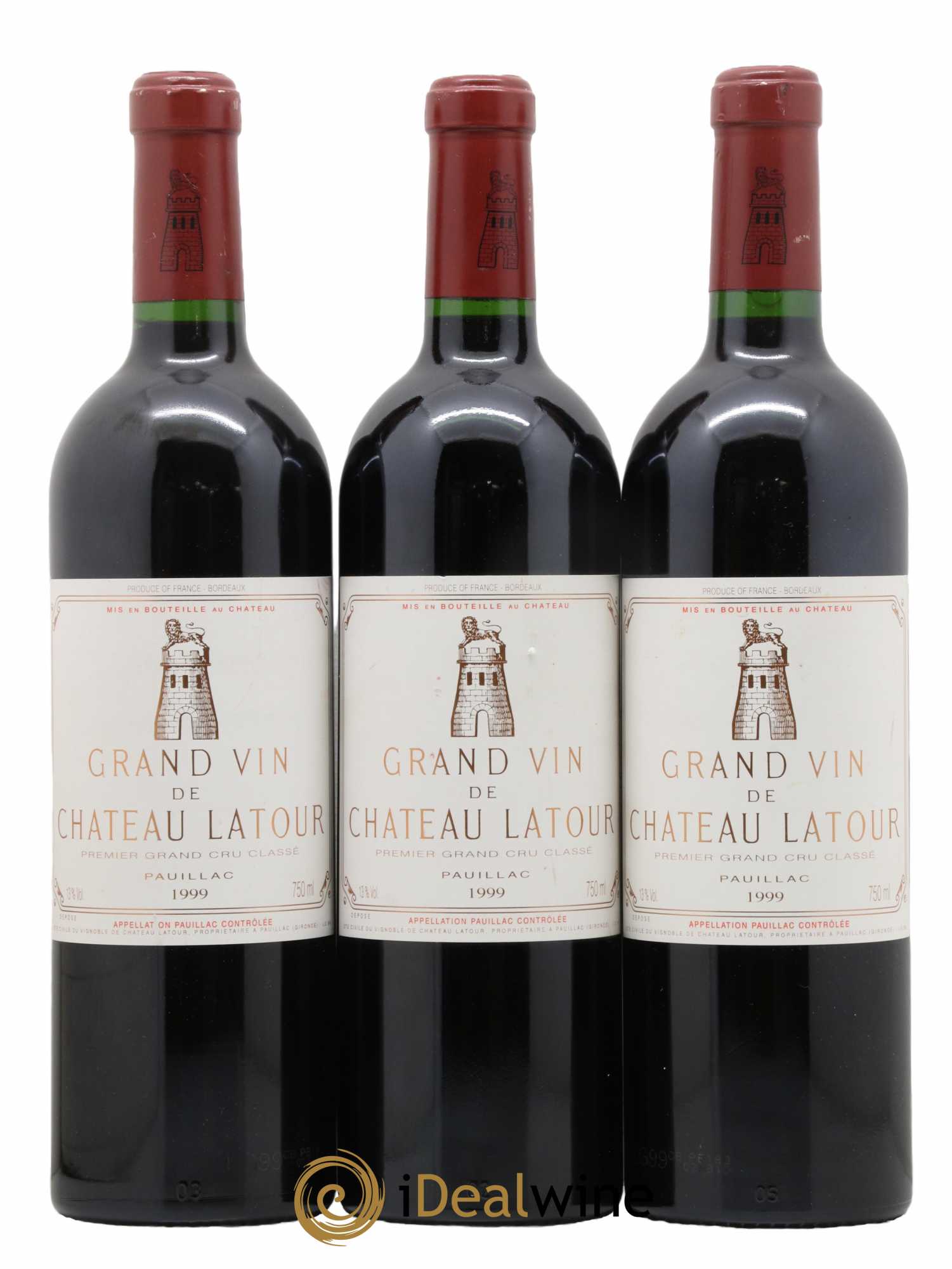 Château Latour 1er Grand Cru Classé 1999 - Lot de 3 bouteilles - 0