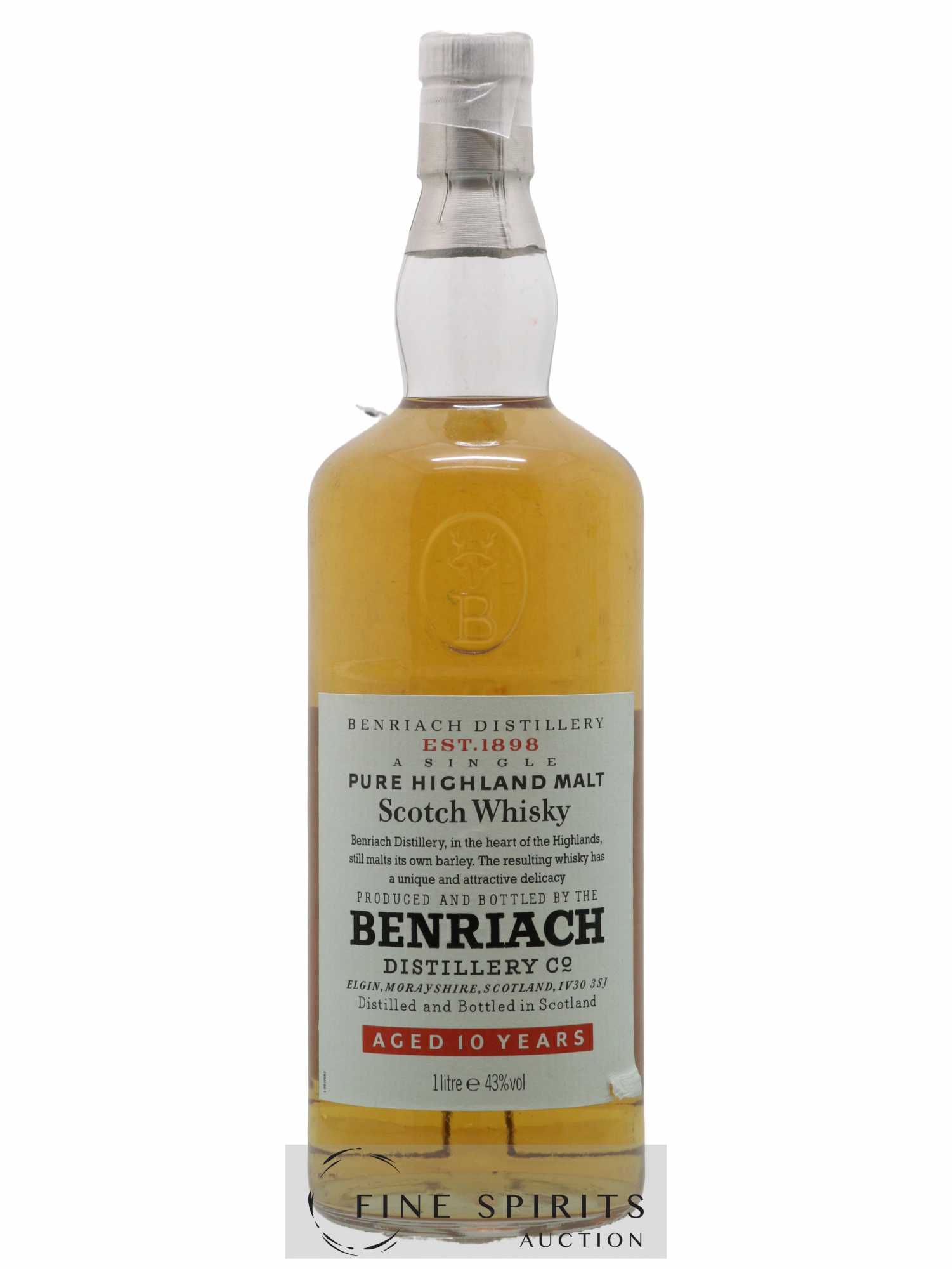 Benriach 10 years Of. (1L) - Lot de 1 bouteille - 1