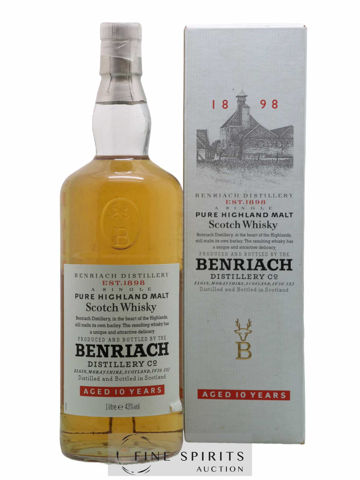 Benriach 10 years Of. (1L) - Lot de 1 bouteille - 0