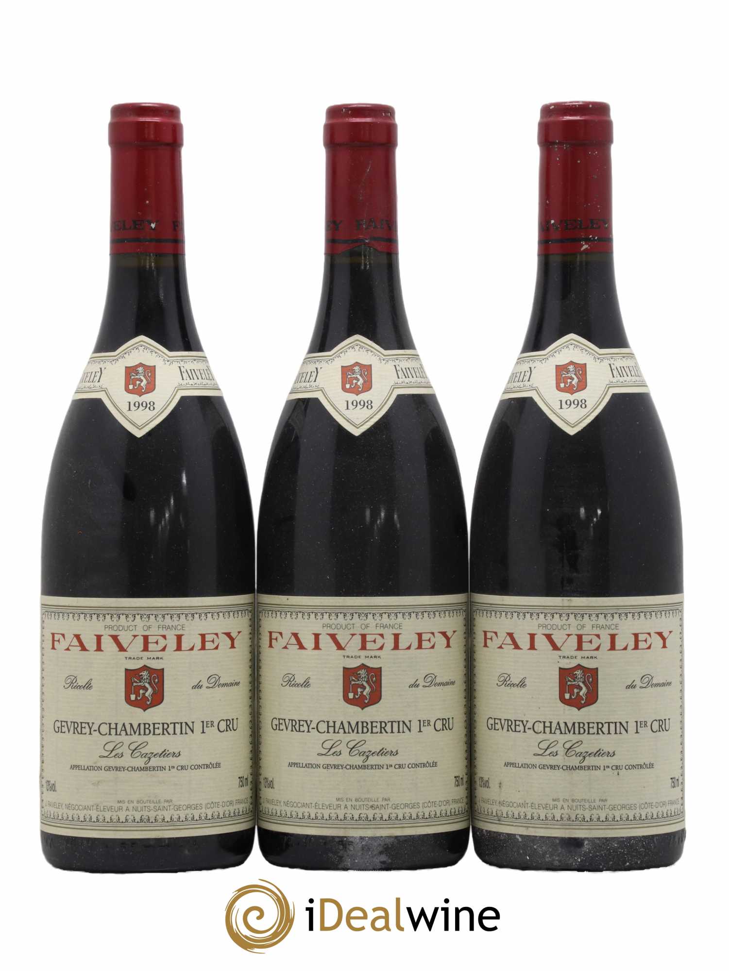 Gevrey-Chambertin 1er Cru Les Cazetiers Faiveley 1998 - Lot de 3 bouteilles - 0
