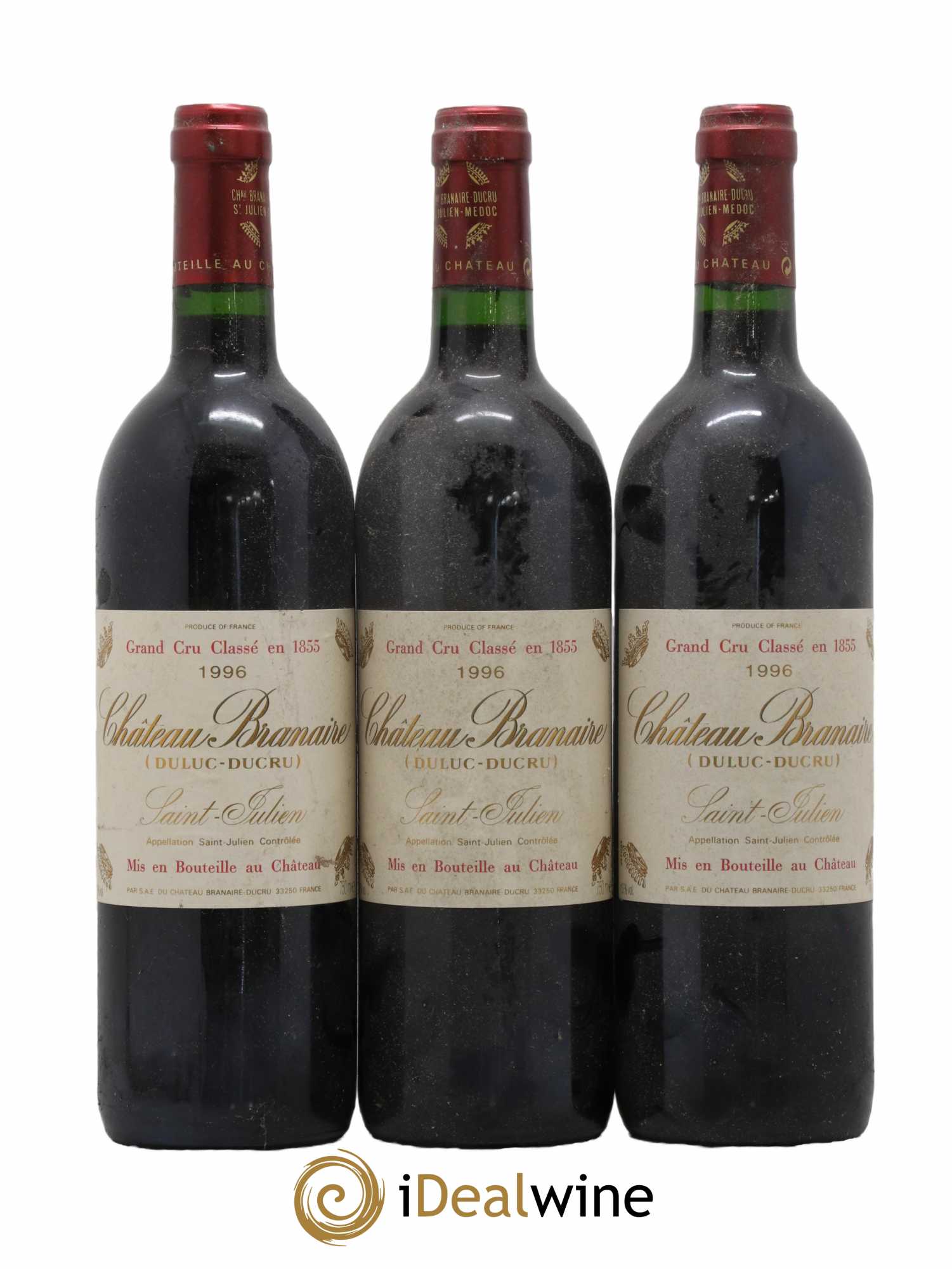 Château Branaire Ducru 4ème Grand Cru Classé 1996 - Lot de 3 bouteilles - 0