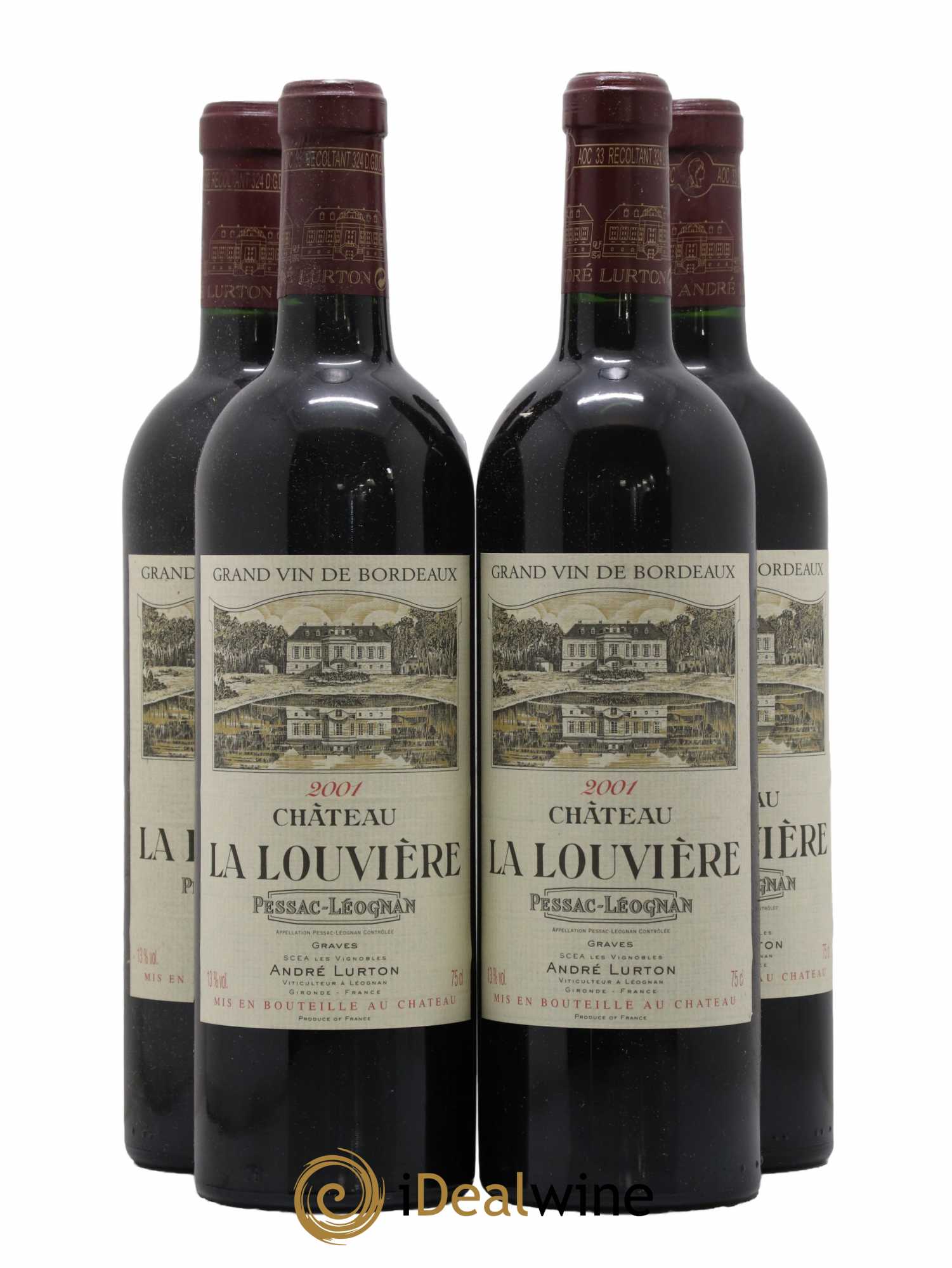 Château la Louvière 2001 - Lot de 4 bouteilles - 0