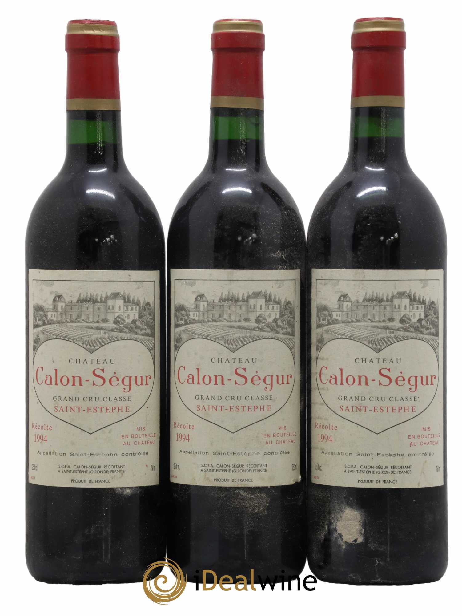 Château Calon Ségur 3ème Grand Cru Classé 1994 - Lot de 3 bouteilles - 0