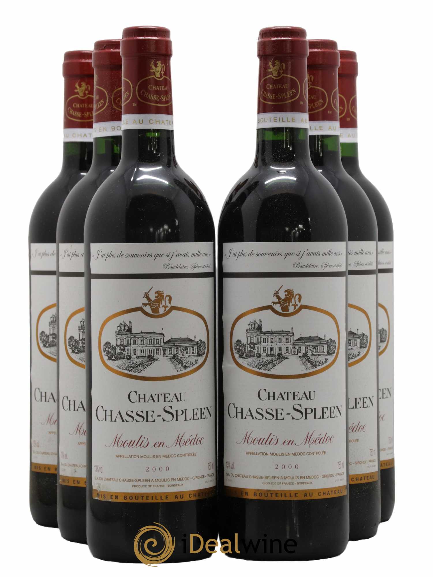 Château Chasse Spleen 2000 - Lot de 6 bouteilles - 0