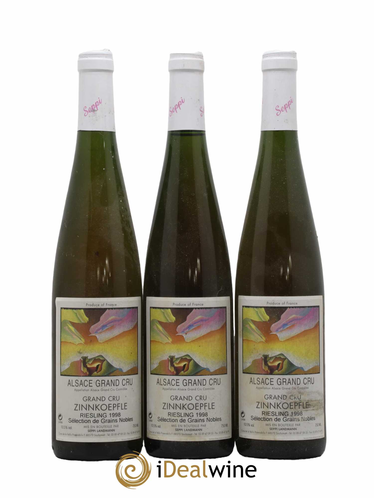 Riesling Zinkoepfle Sélection de Grains Nobles Seppi Landmann 1998 - Lot de 3 bouteilles - 0