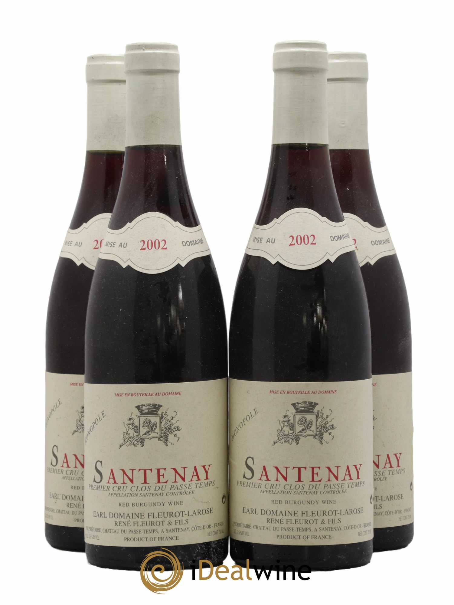 Santenay 1er Cru Clos Du Passe Temps Fleurot-Larose 2002 - Lot de 4 bouteilles - 0