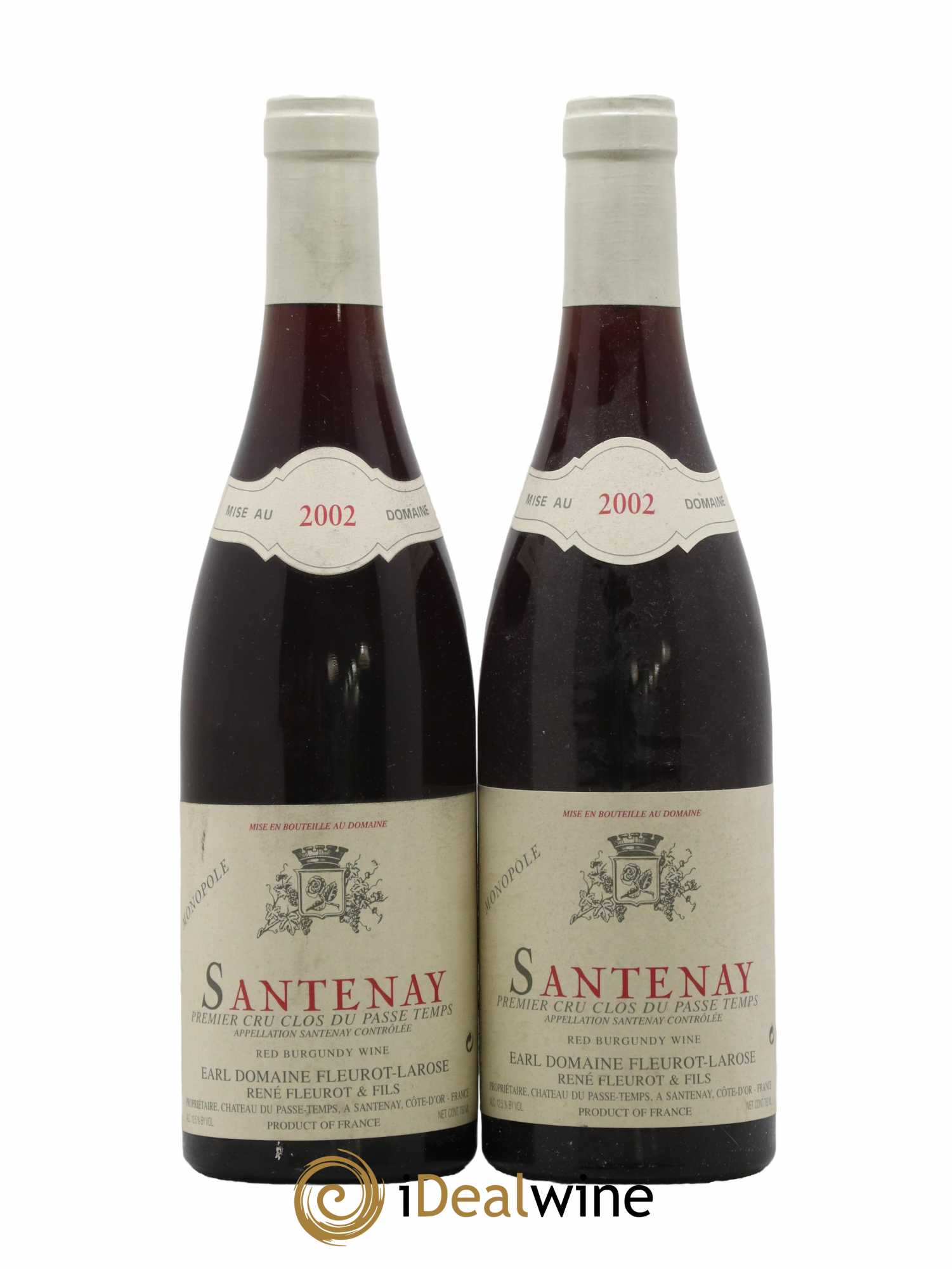 Santenay 1er Cru Clos Du Passe Temps Fleurot-Larose 2002 - Lot de 2 bouteilles - 0
