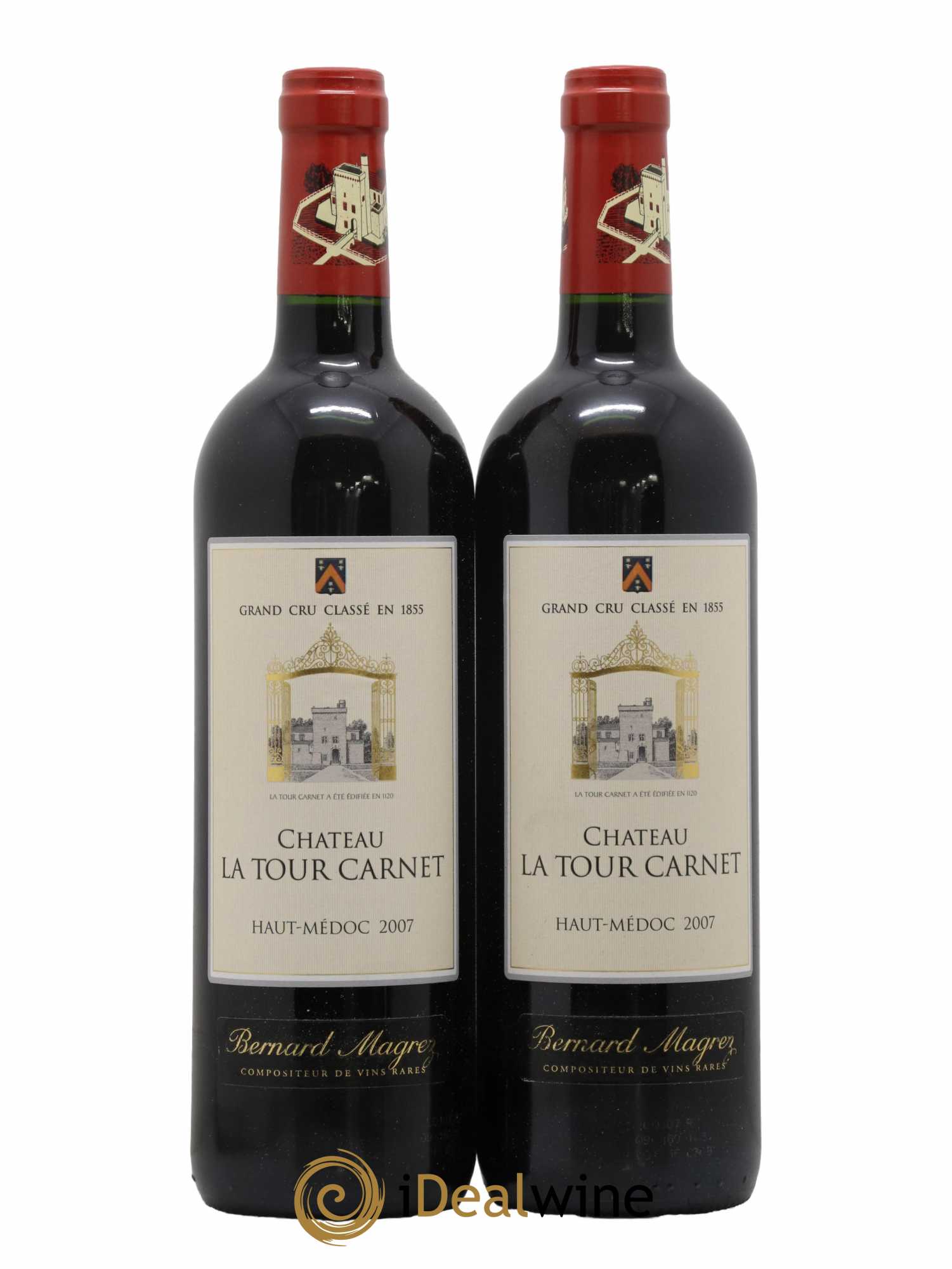 Château la Tour Carnet 4ème Grand Cru Classé 2007 - Lot de 2 bouteilles - 0