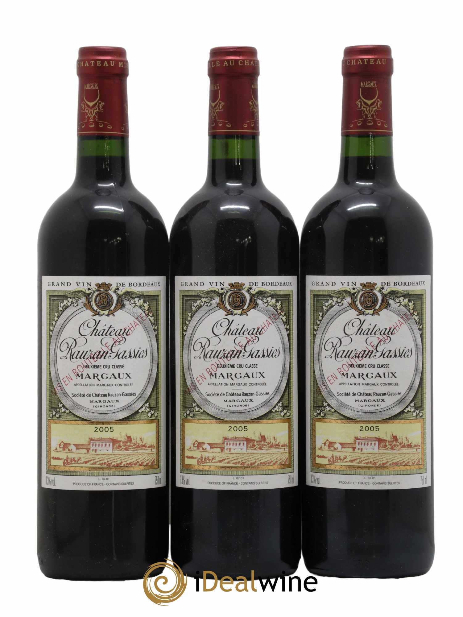 Château Rauzan-Gassies 2ème Grand Cru Classé 2005 - Lot de 3 bouteilles - 0