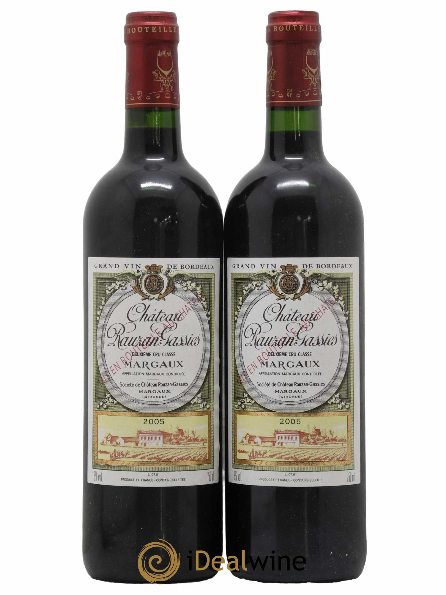 Château Rauzan-Gassies 2ème Grand Cru Classé 2005 - Lot de 2 bouteilles - 0