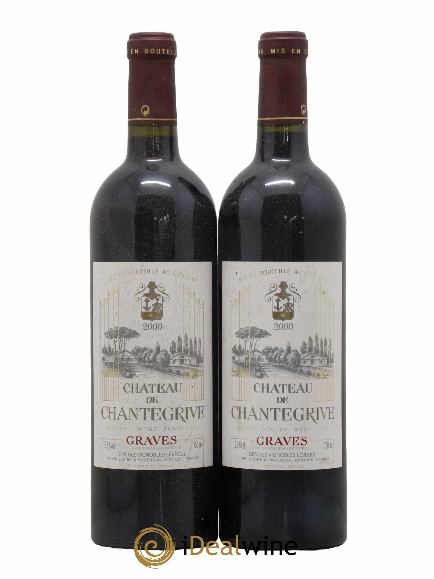 Château de Chantegrive 2000 - Lot of 2 bottles - 0