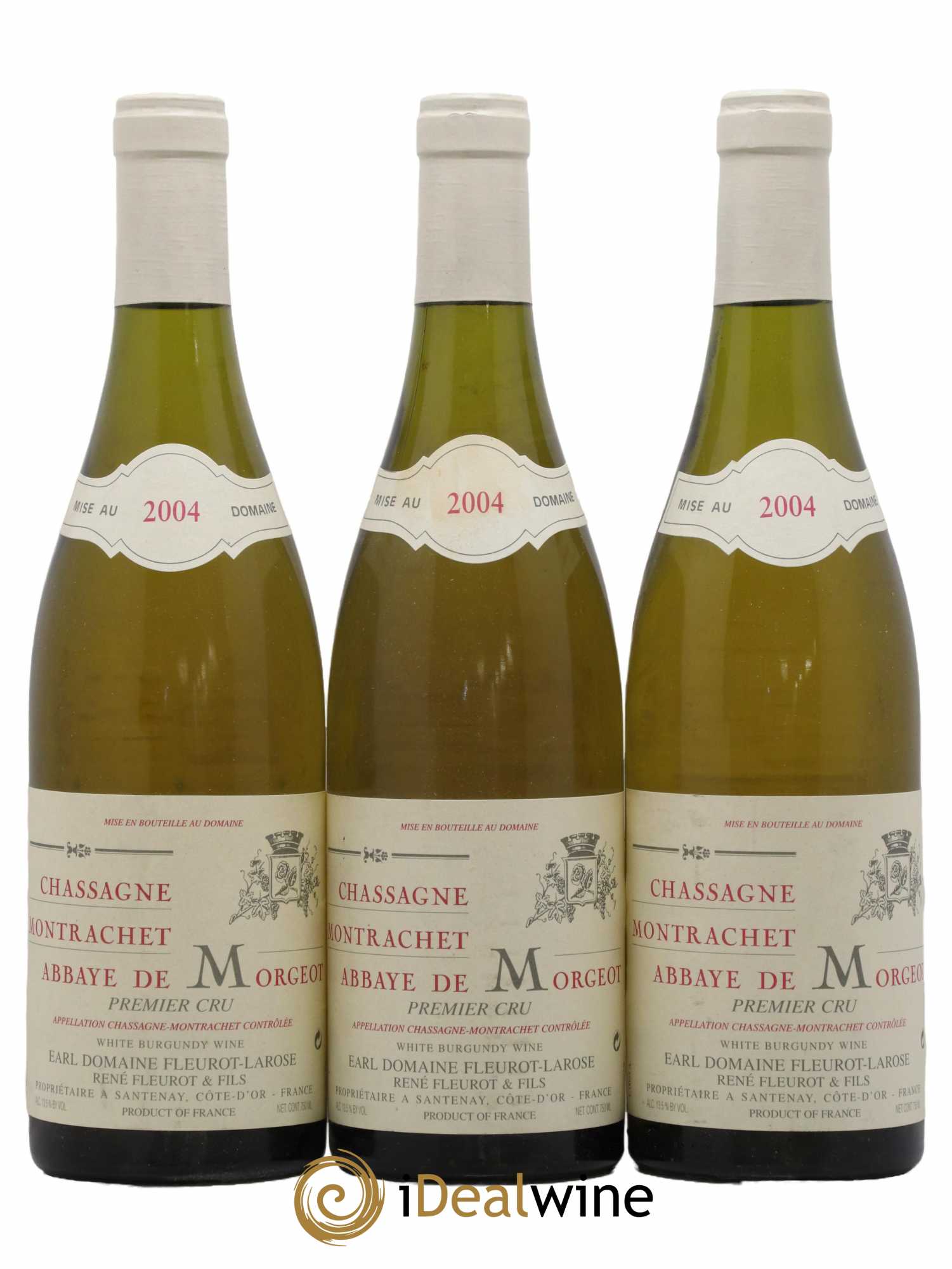 Chassagne-Montrachet 1er Cru Abbaye De Morgeot Fleurot Larose 2004 - Lot de 3 bouteilles - 0