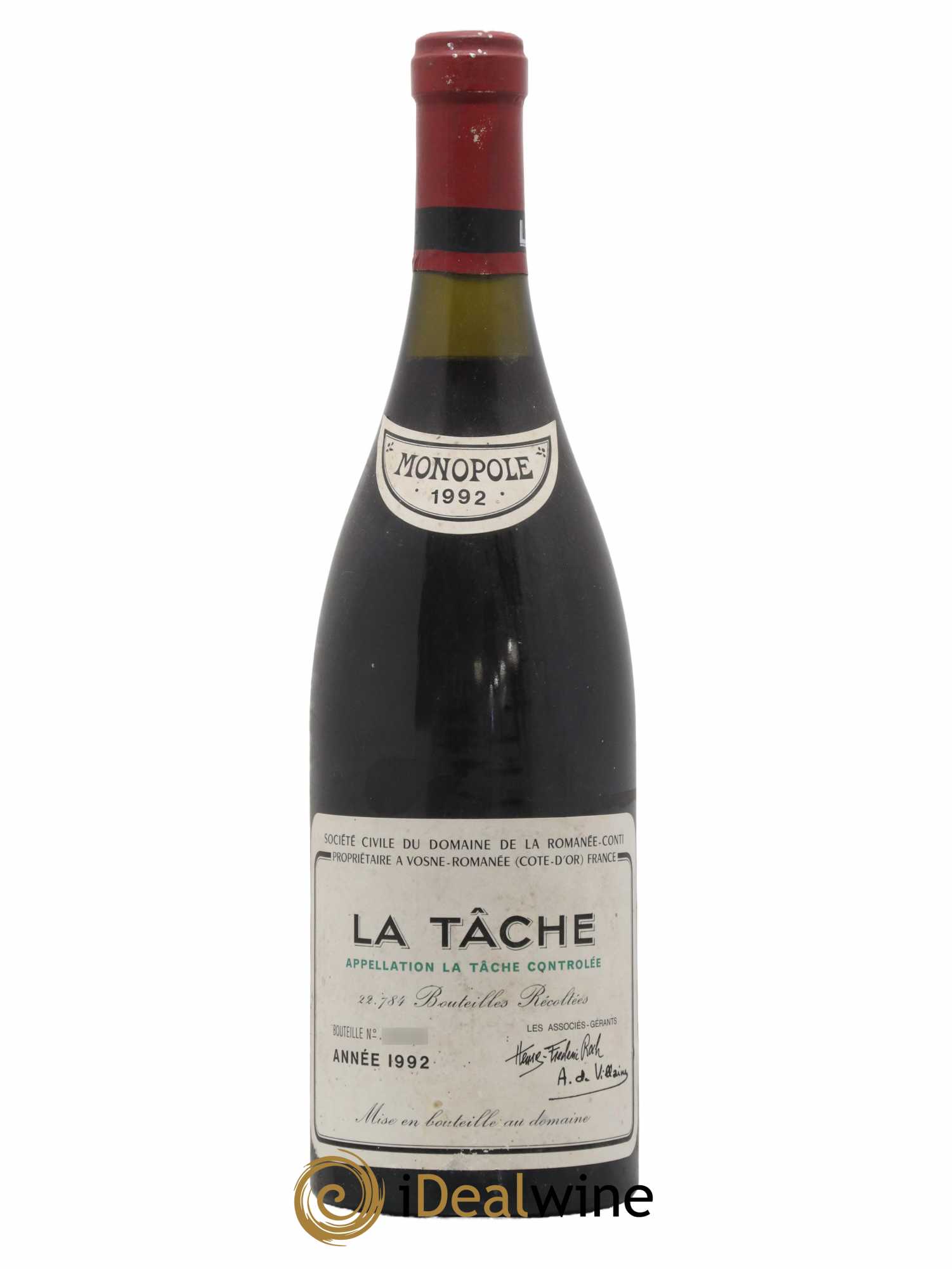 La Tâche Grand Cru Domaine de la Romanée-Conti 1992 - Lot de 1 bouteille - 0