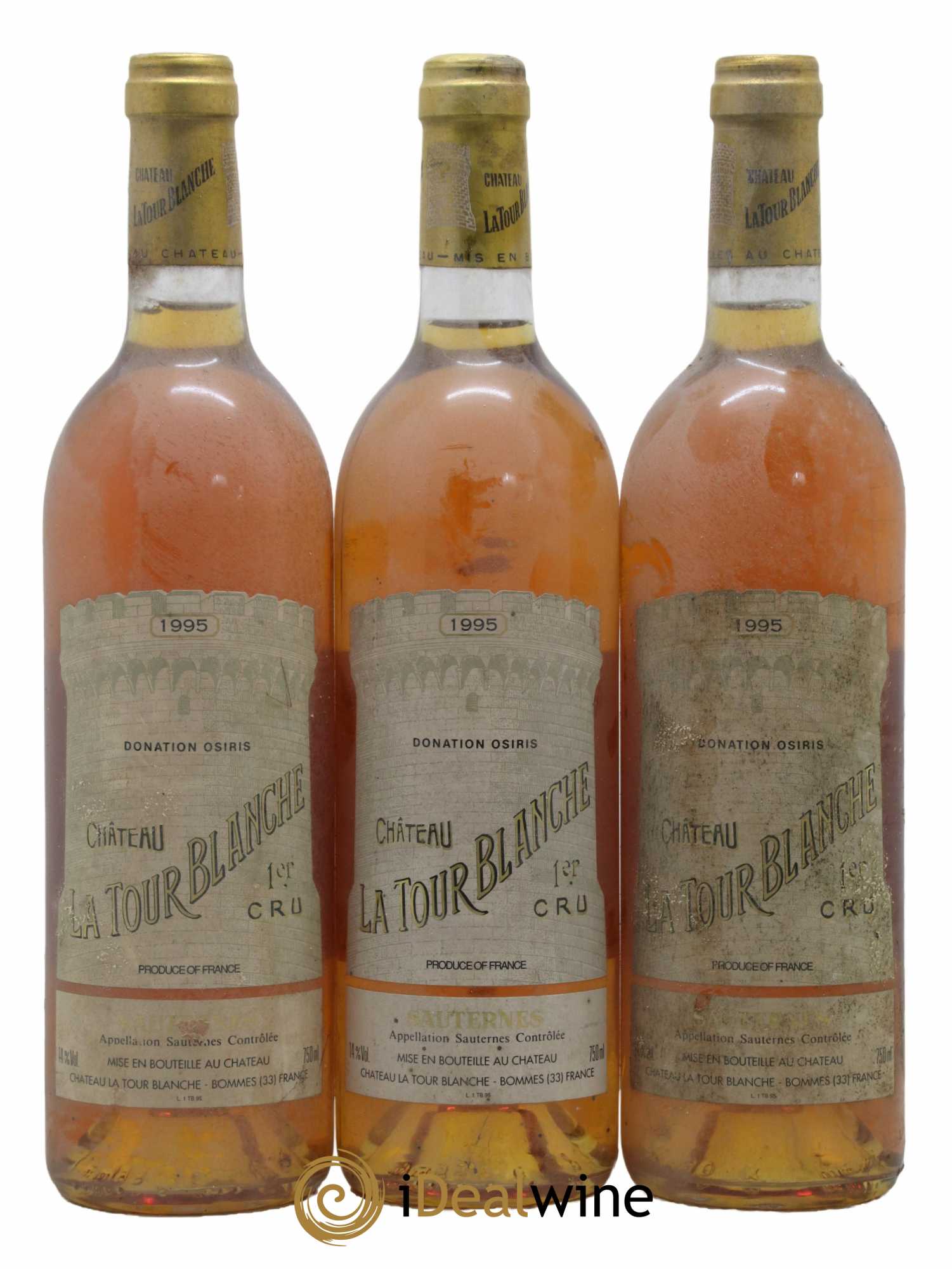 Château la Tour Blanche 1er Grand Cru Classé 1995 - Lot of 3 bottles - 0