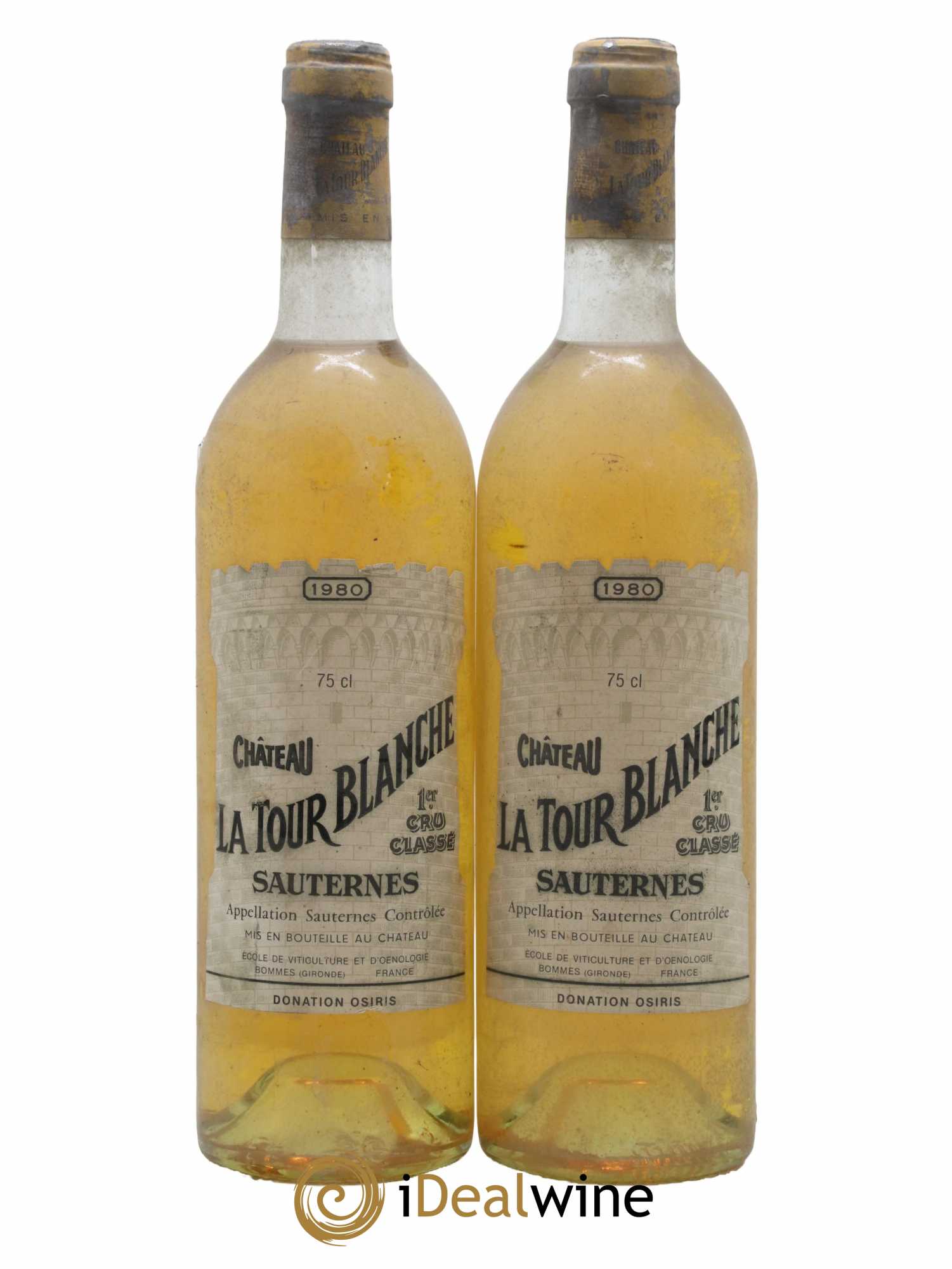 Château la Tour Blanche 1er Grand Cru Classé 1980 - Lotto di 2 bottiglie - 0