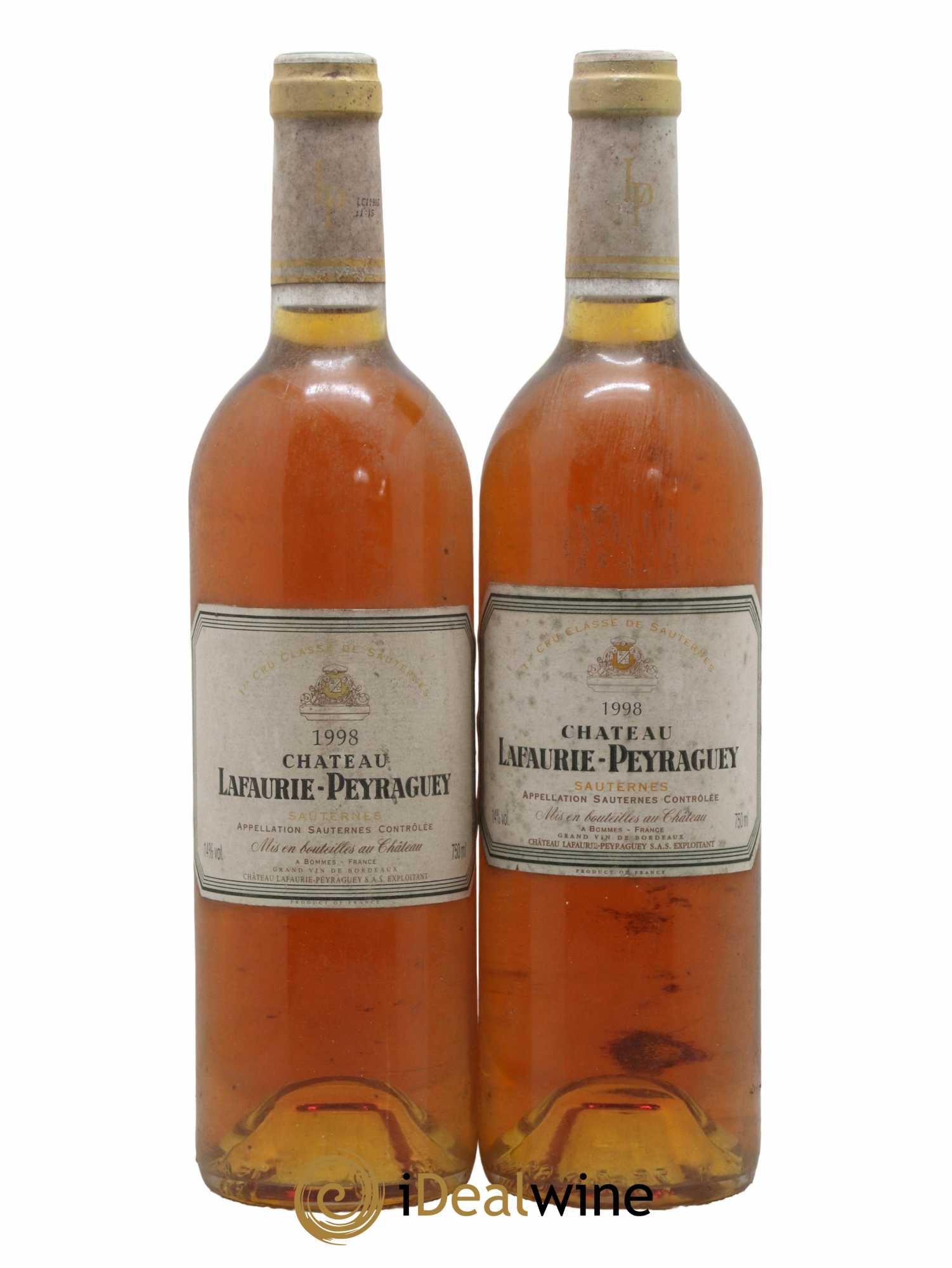 Château Lafaurie-Peyraguey 1er Grand Cru Classé 1998 - Lotto di 2 bottiglie - 0