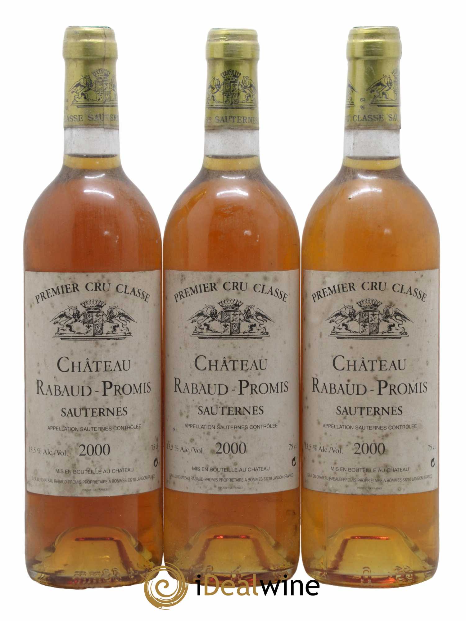 Château Rabaud Promis 1er Grand Cru Classé 2000 - Lotto di 3 bottiglie - 0
