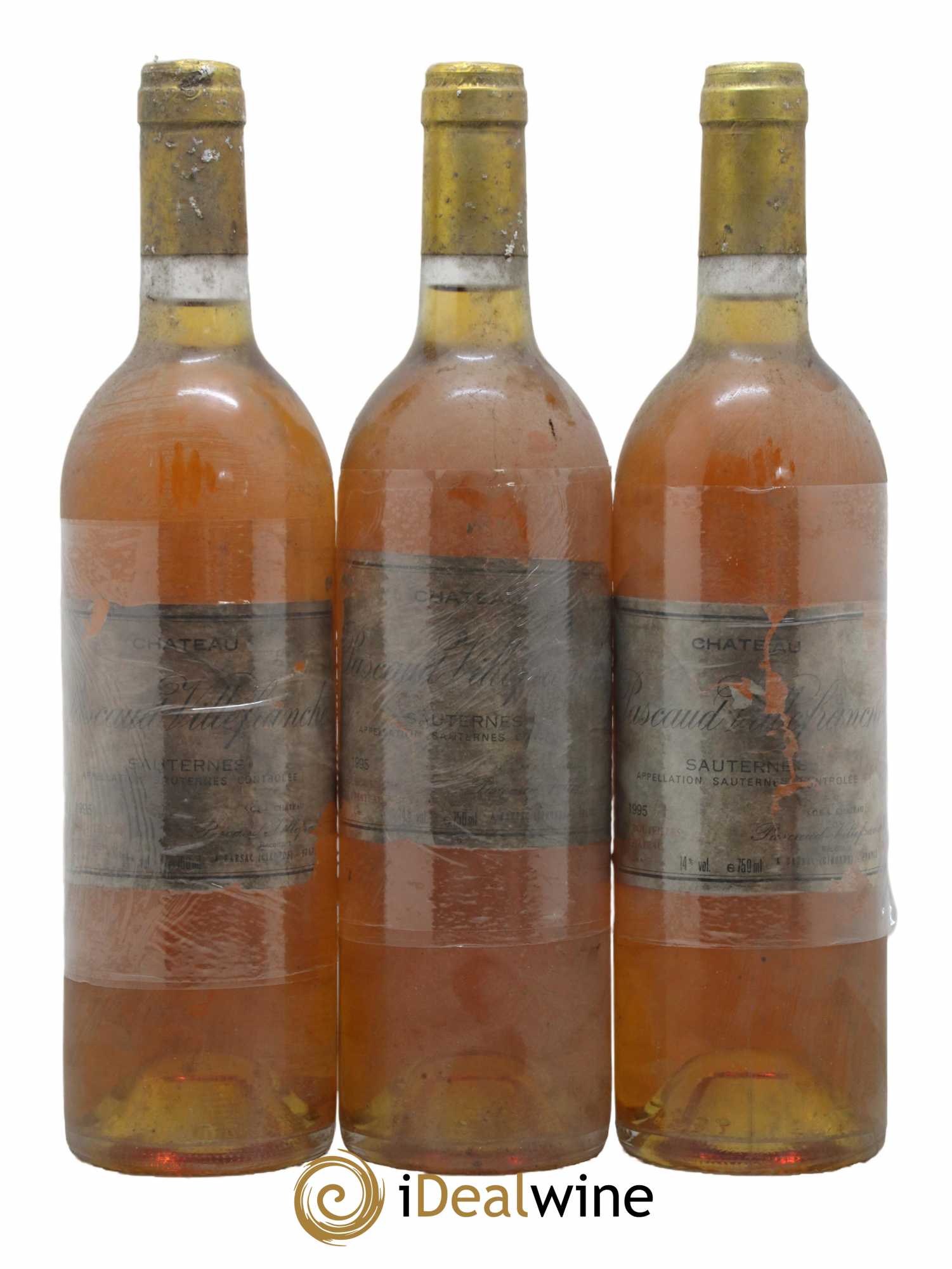 Sauternes Pascaud Villefranche 1995 - Lotto di 3 bottiglie - 0