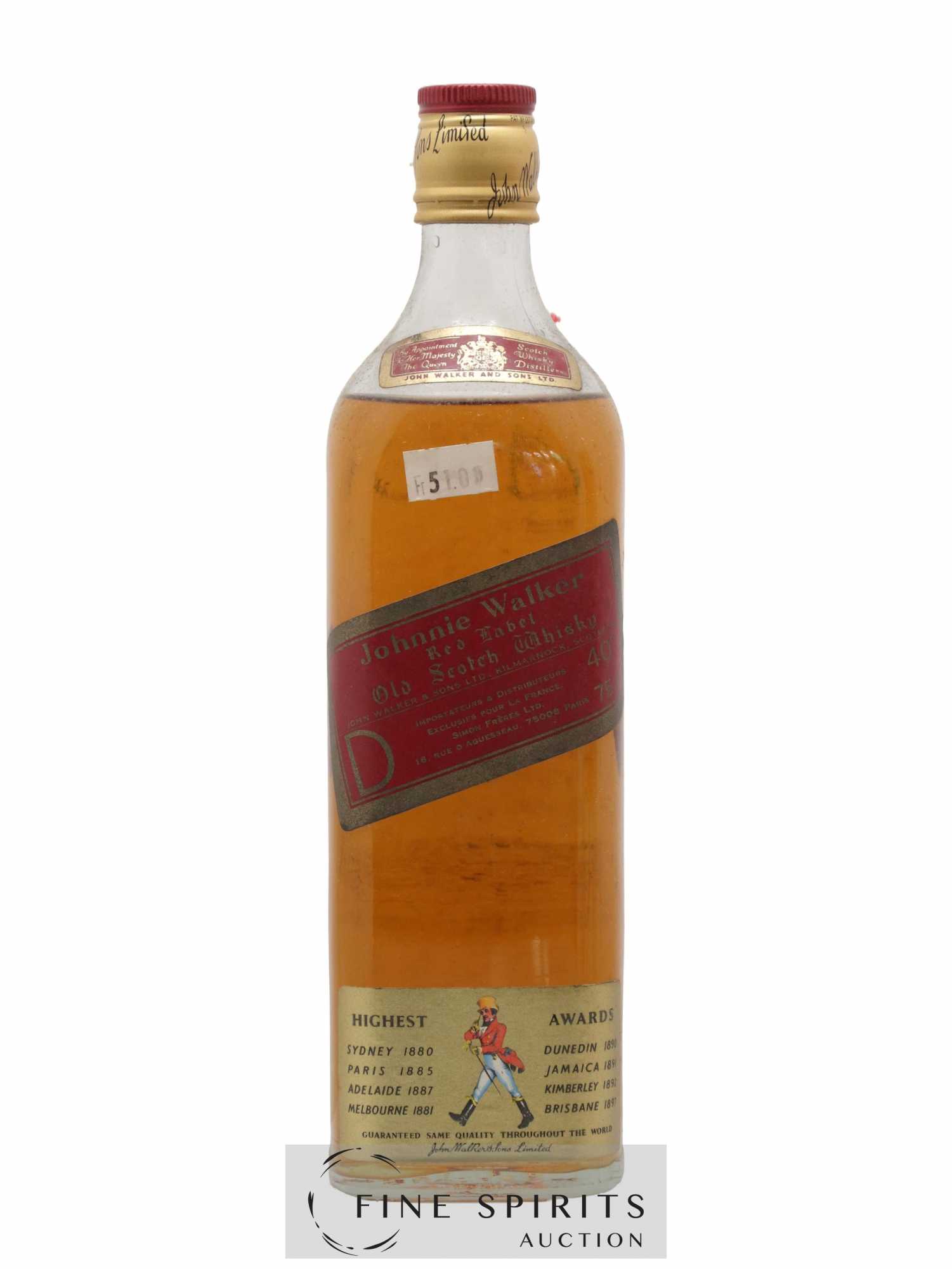 Johnnie Walker Of. Red Label (75cl.) - Lotto di 1 bottiglia - 1