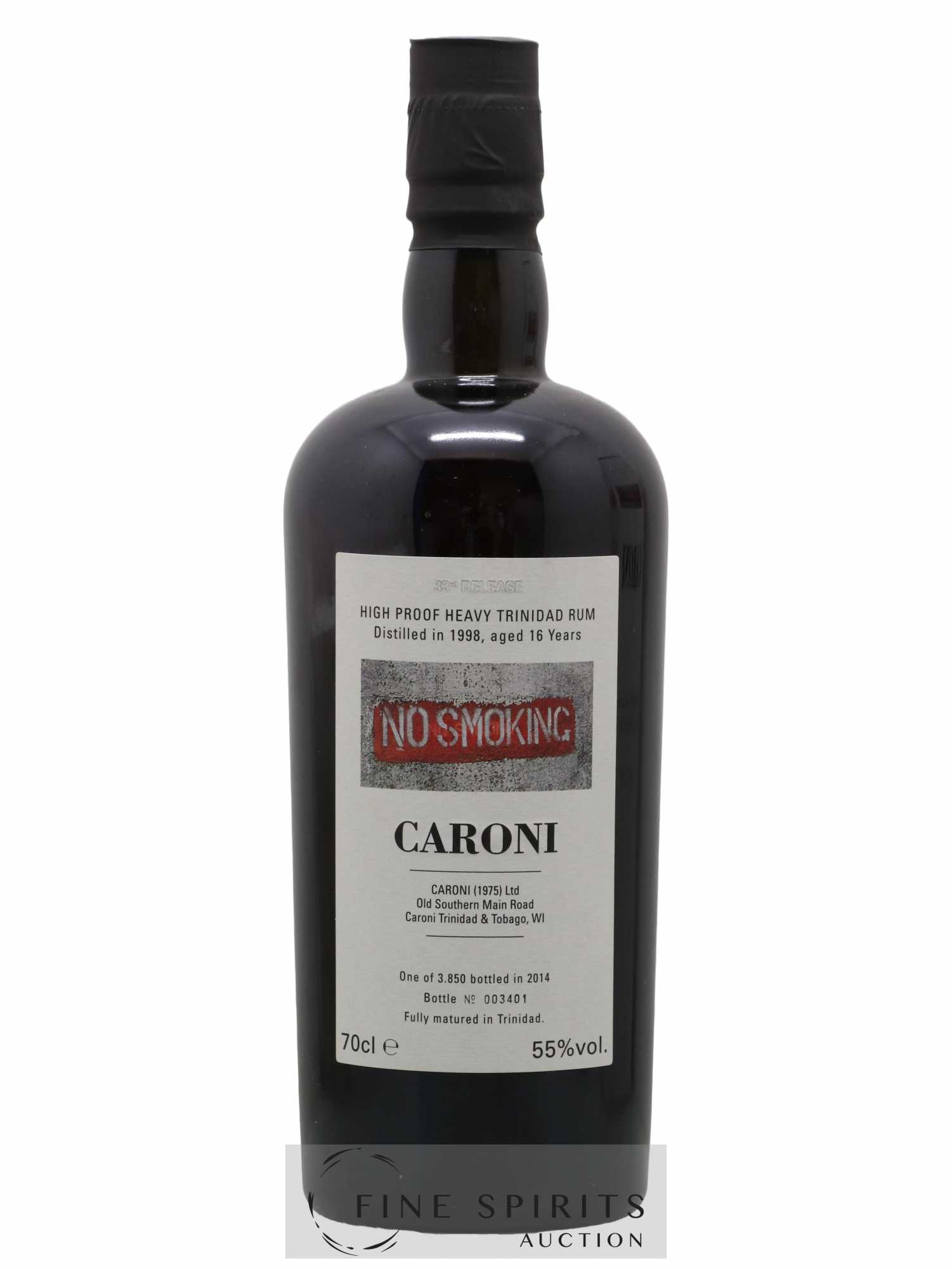 Caroni 16 years 1998 Velier No Smoking 33rd Release - One of 3850 - bottled 2014 - Lot de 1 bouteille - 1