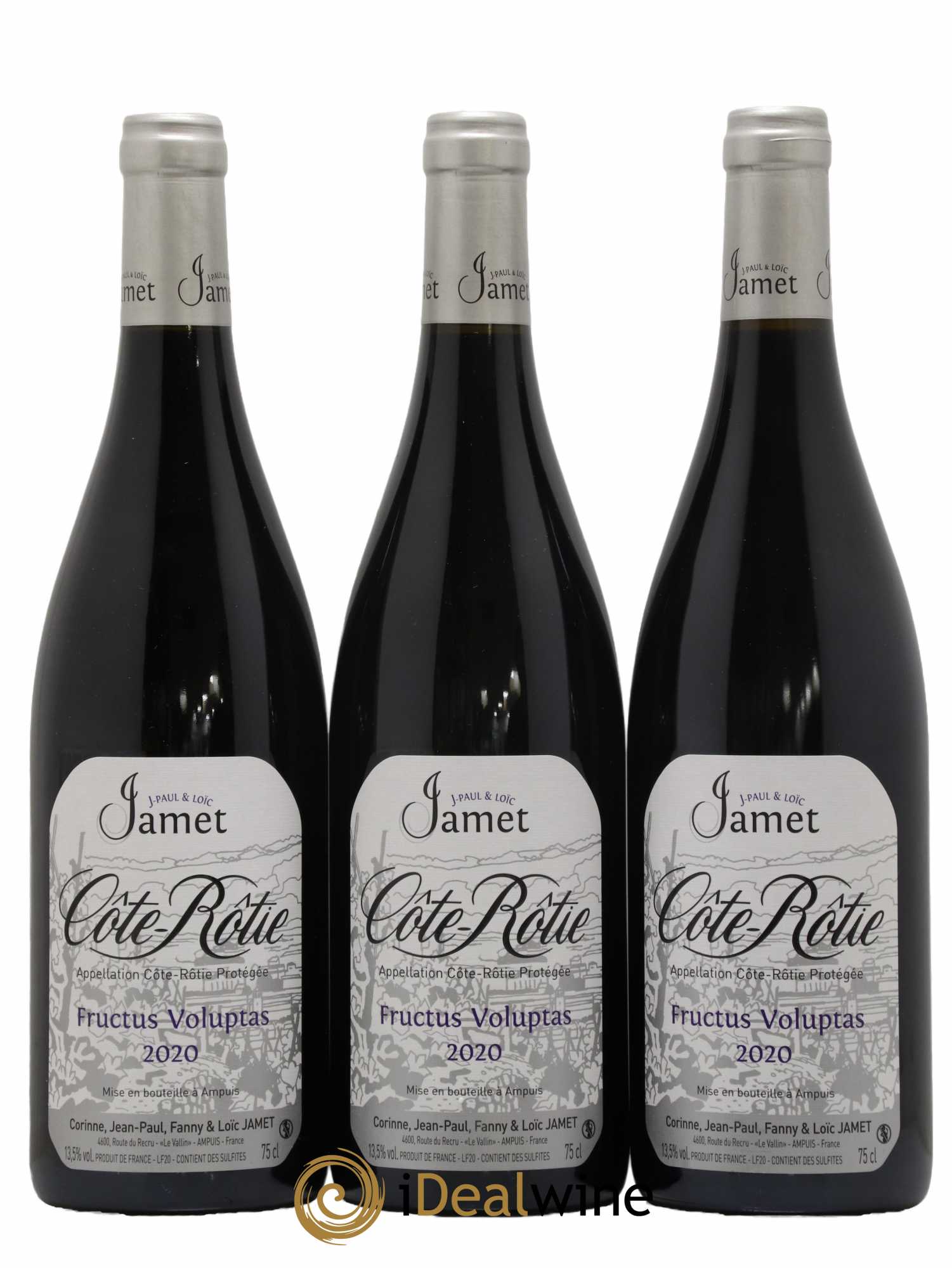 Côte-Rôtie Fructus Voluptas Jamet (Domaine) 2020 - Lot de 3 bouteilles - 0