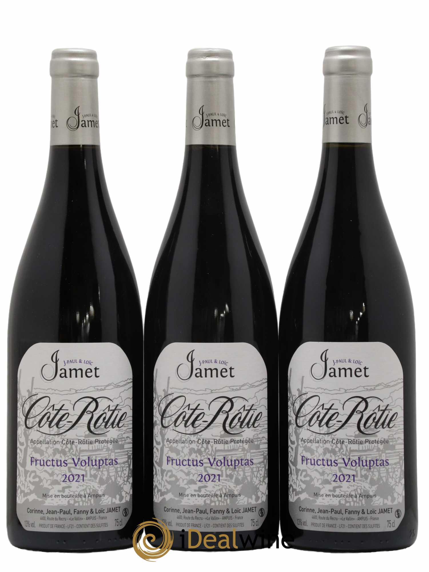 Côte-Rôtie Fructus Voluptas Jamet (Domaine) 2021 - Lot de 3 bouteilles - 0