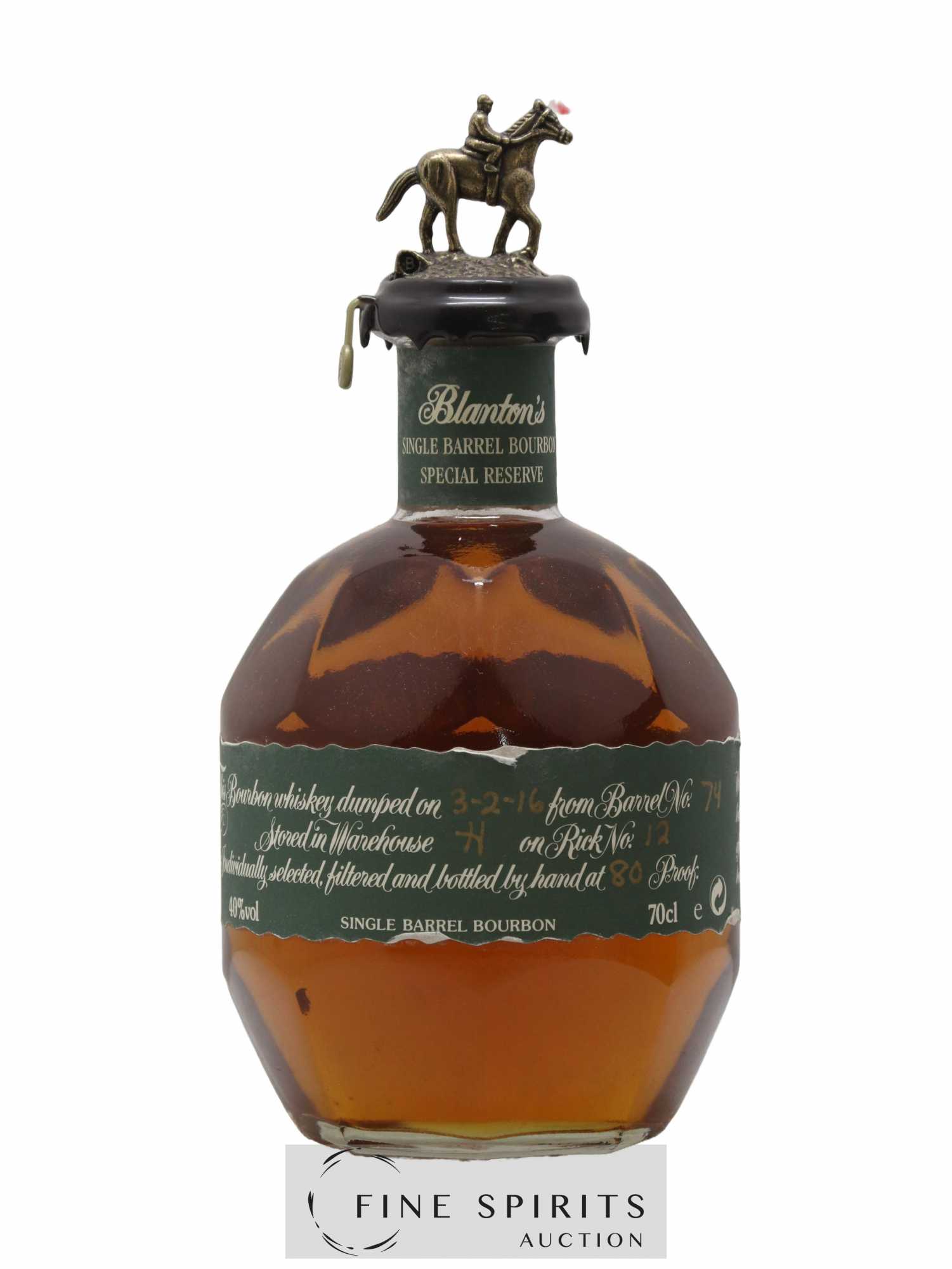 Blanton's Of. Warehouse H - Barrel n°74 - bottled 2016 Special Reserve - Posten von 1 Flasche - 1