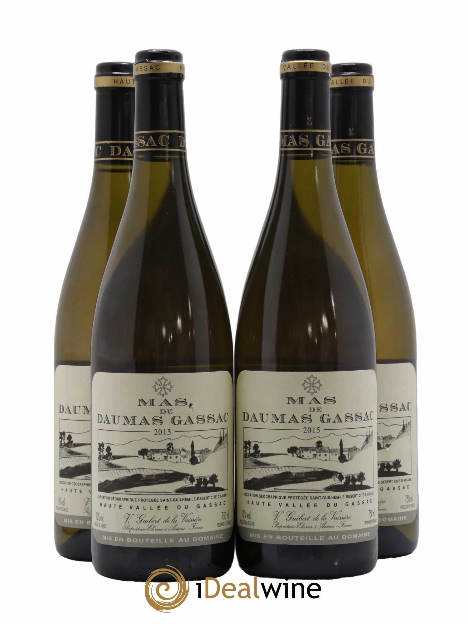 Saint-Guilhem-le-Désert - Cité d'Aniane Mas Daumas Gassac Famille Guibert de La Vaissière 2015 - Lot de 4 bouteilles - 0