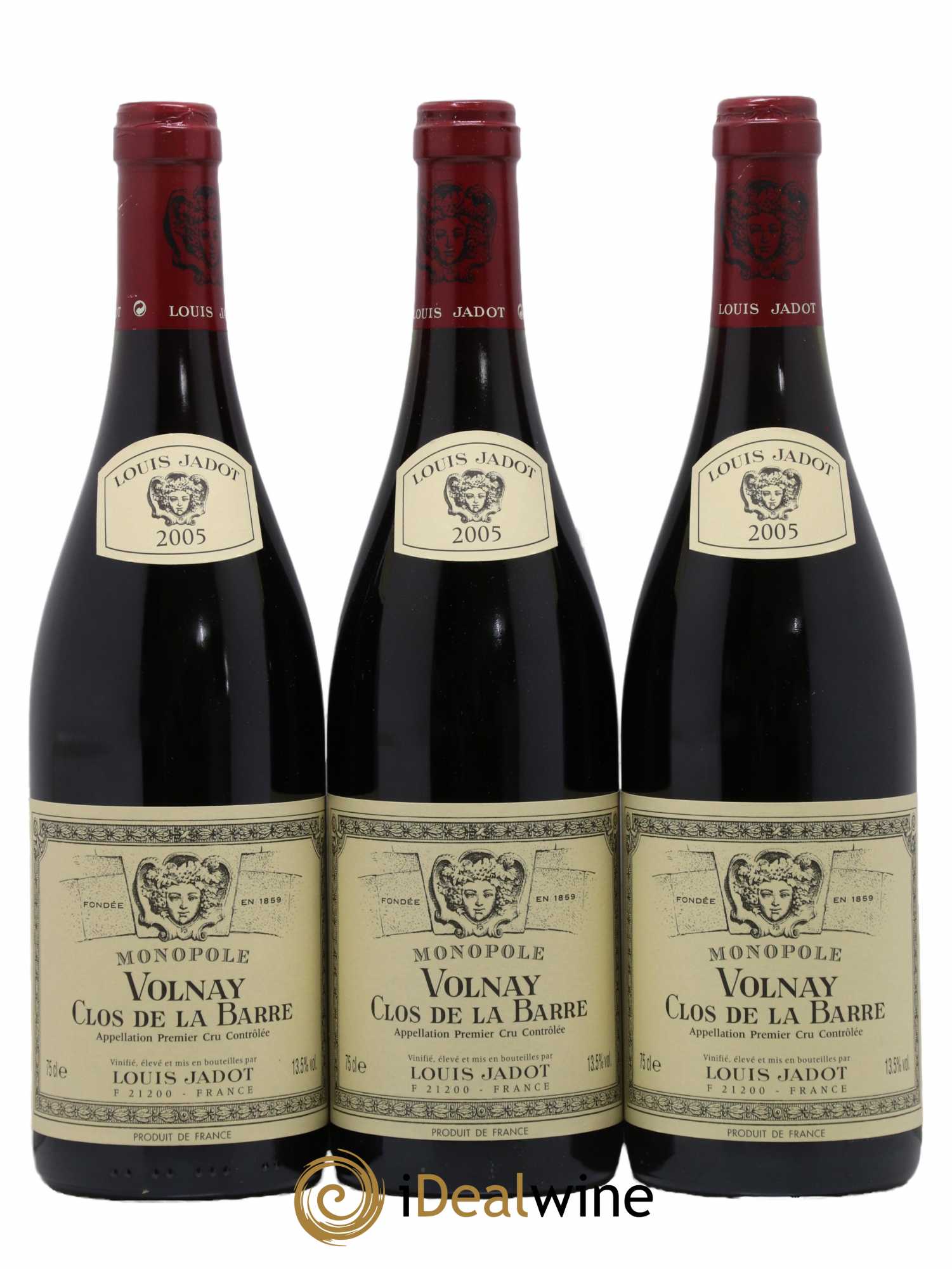 Volnay 1er Cru Clos de la Barre Monopole Maison Louis Jadot 2005 - Lot de 3 bouteilles - 0