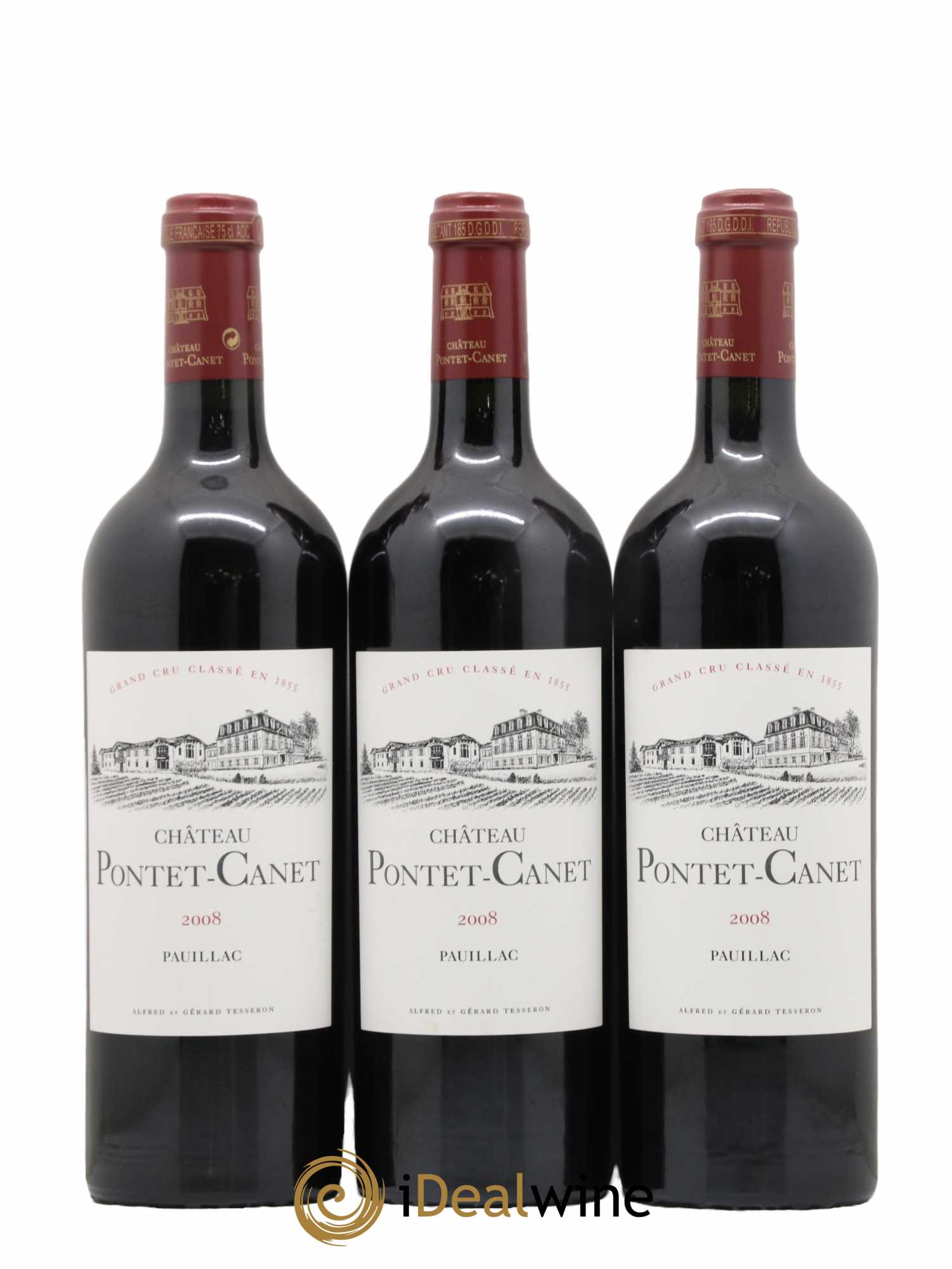 Château Pontet Canet 5ème Grand Cru Classé 2008 - Lot de 12 bouteilles - 1
