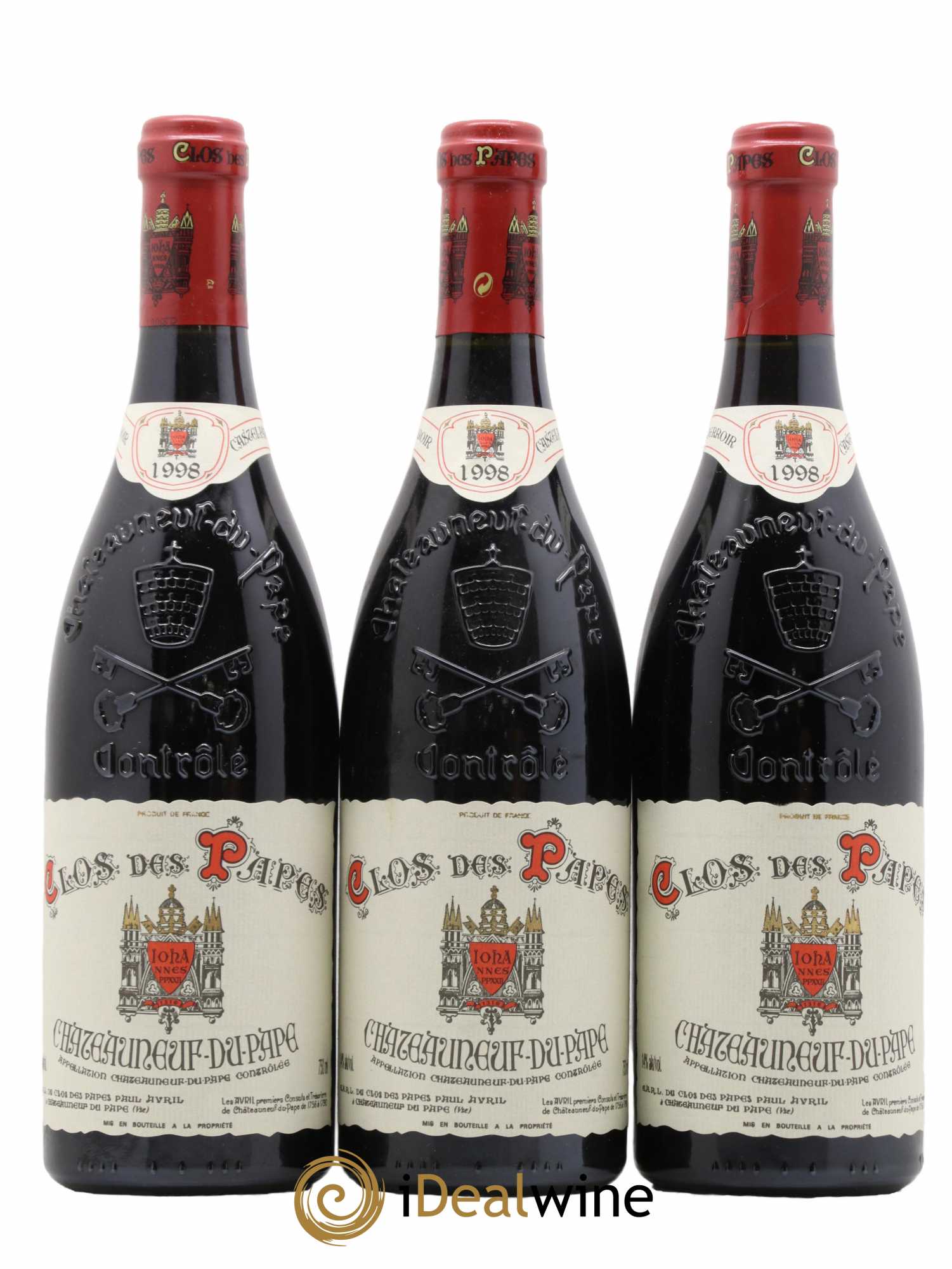 Châteauneuf-du-Pape Clos des Papes - Paul Avril 1998 - Lot de 12 bouteilles - 1