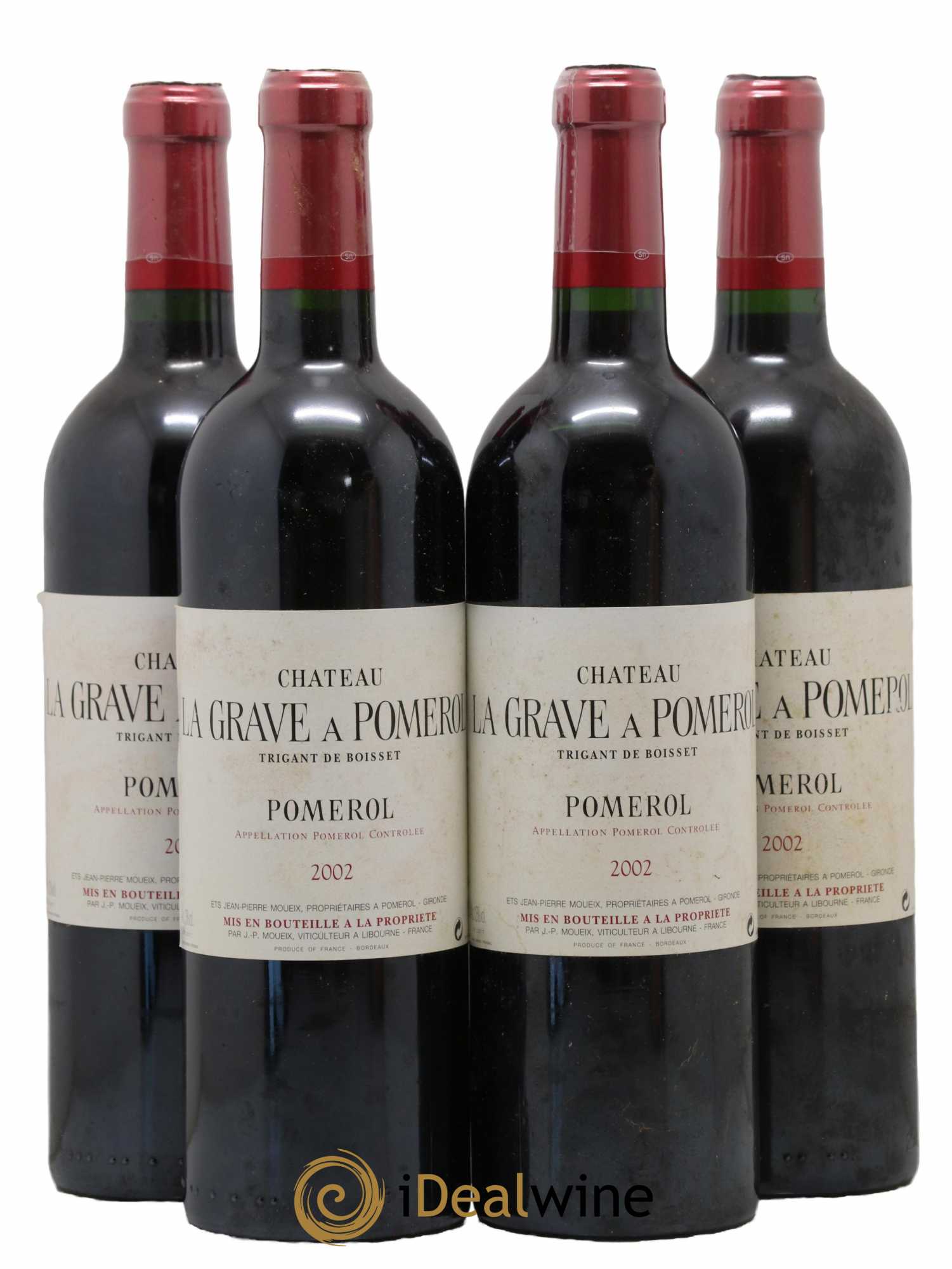 Château La Grave à Pomerol (Trigant de Boisset) 2002 - Lot de 4 bouteilles - 0