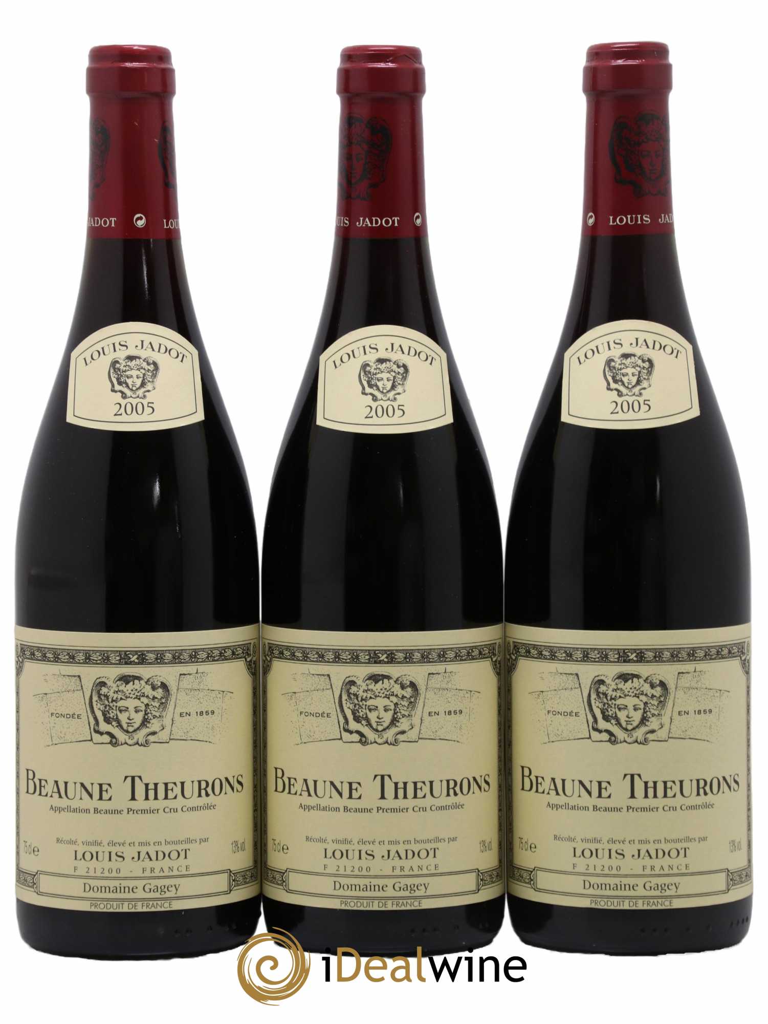 Beaune 1er Cru Theurons Maison Louis Jadot 2005 - Lot de 3 bouteilles - 0