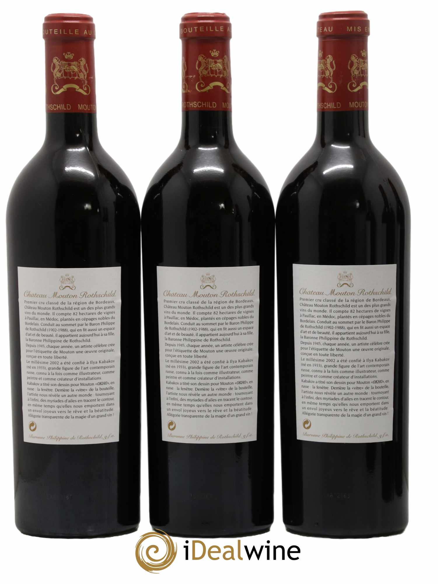 Château Mouton Rothschild 1er Grand Cru Classé 2002 - Lot de 6 bouteilles - 2