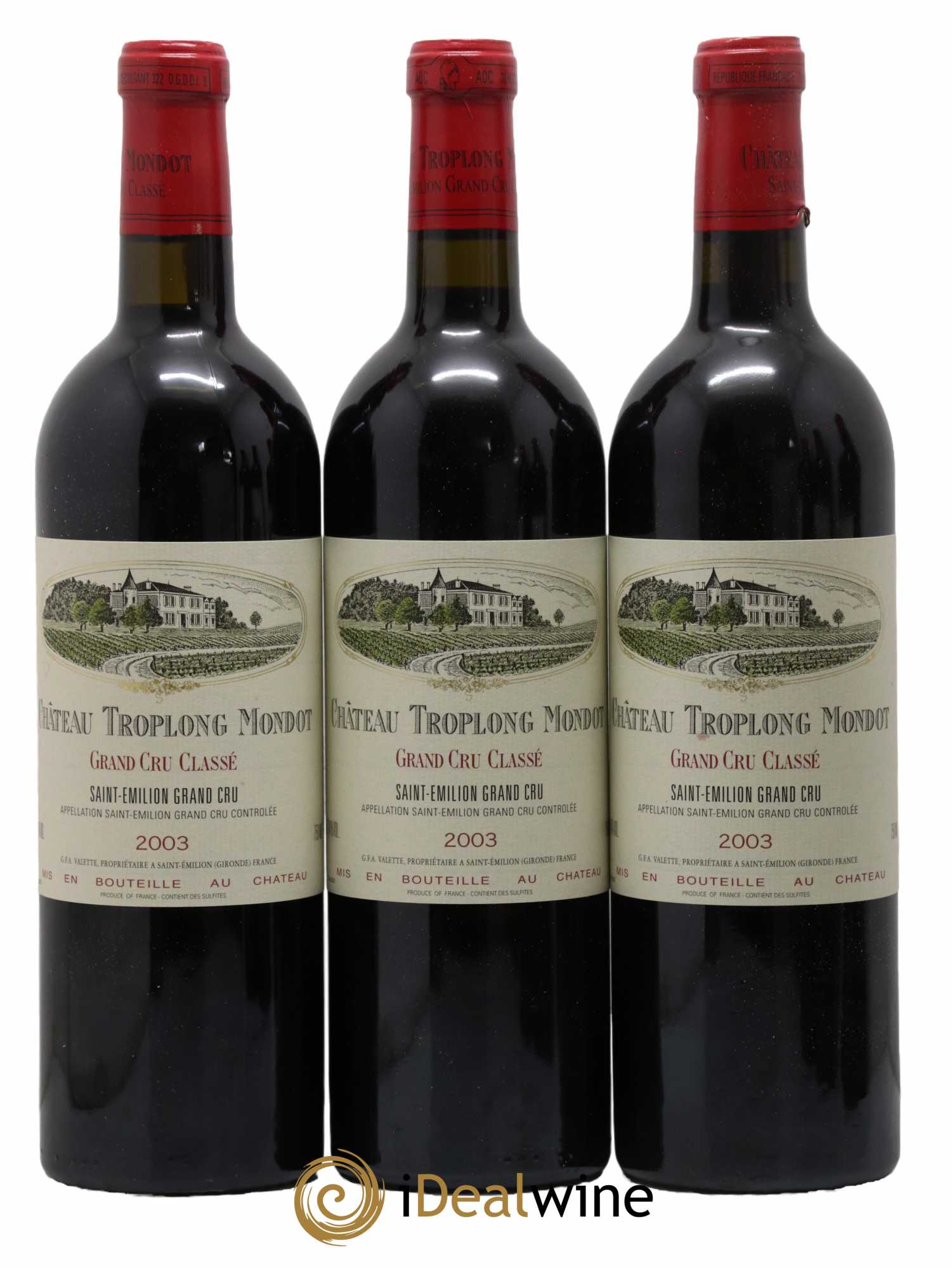 Château Troplong Mondot 1er Grand Cru Classé B 2003 - Lot de 6 bouteilles - 1