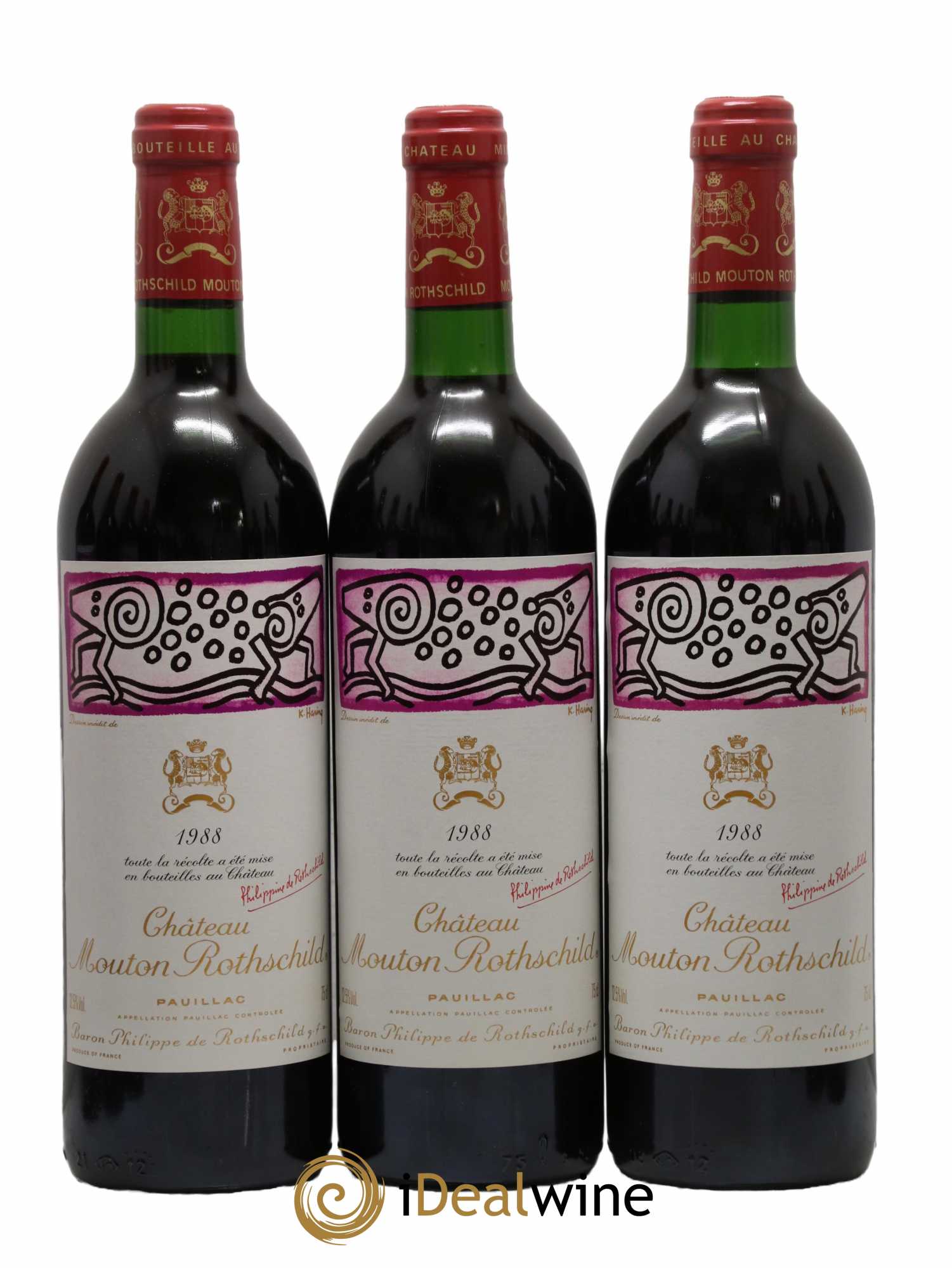 Château Mouton Rothschild 1er Grand Cru Classé 1988 - Lot de 12 bouteilles - 1