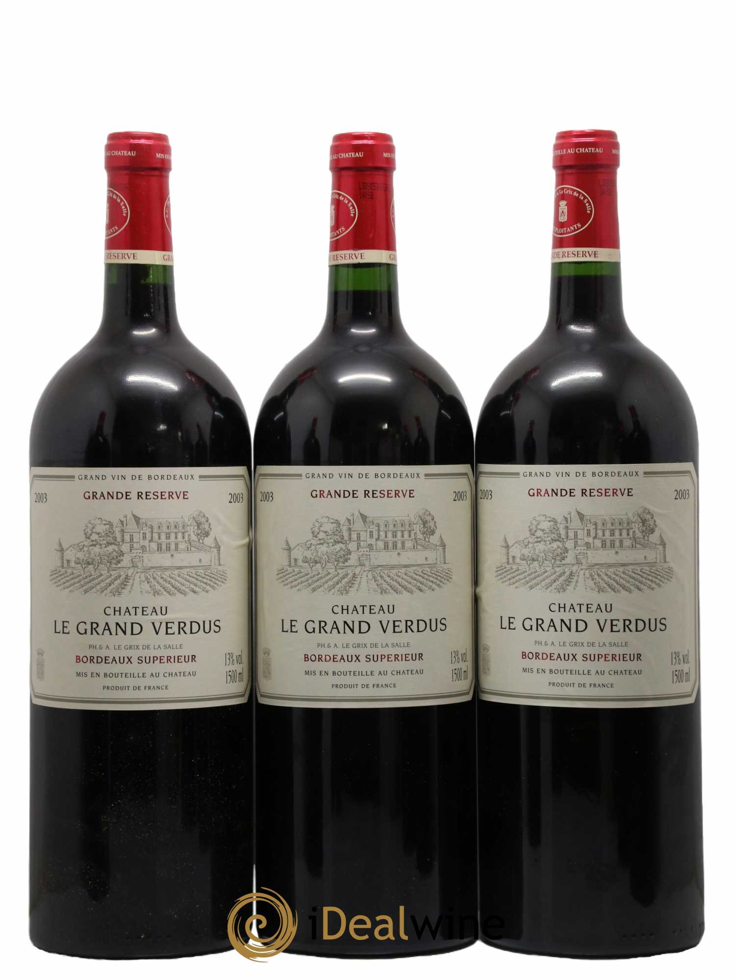 Bordeaux Supérieur Le Grand Vertus Grande Réserve 2003 - Lot de 6 magnums - 1