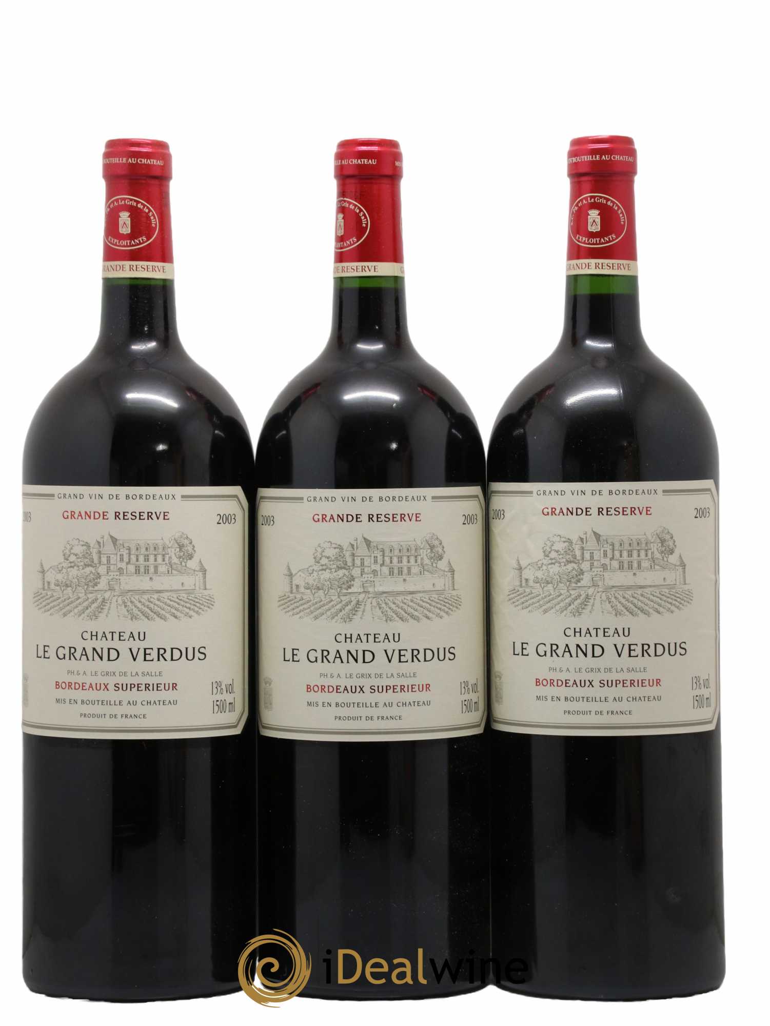 Bordeaux Supérieur Le Grand Vertus Grande Réserve 2003 - Lot de 6 magnums - 2