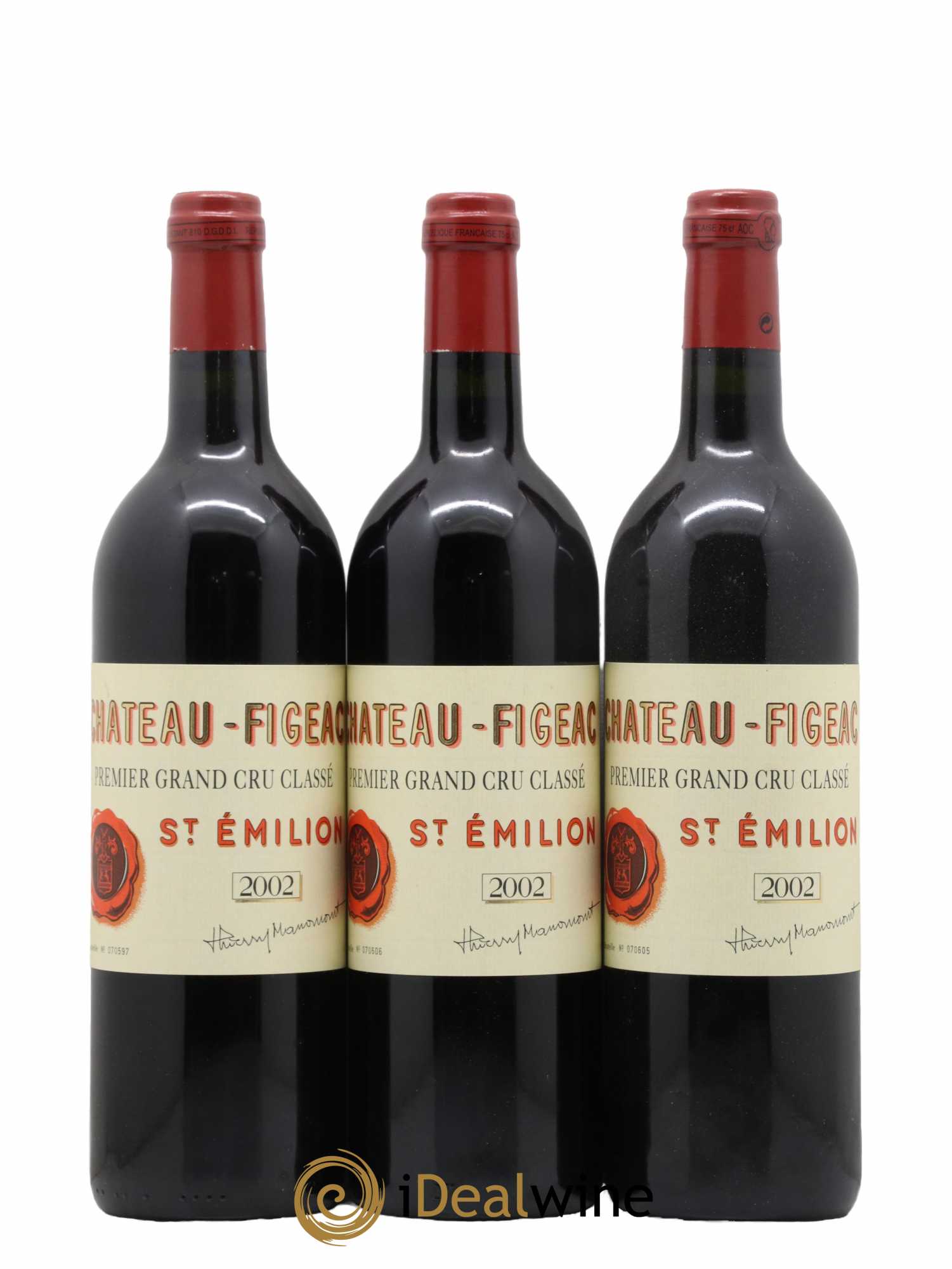 Château Figeac 1er Grand Cru Classé A 2002 - Lot de 3 bouteilles - 0