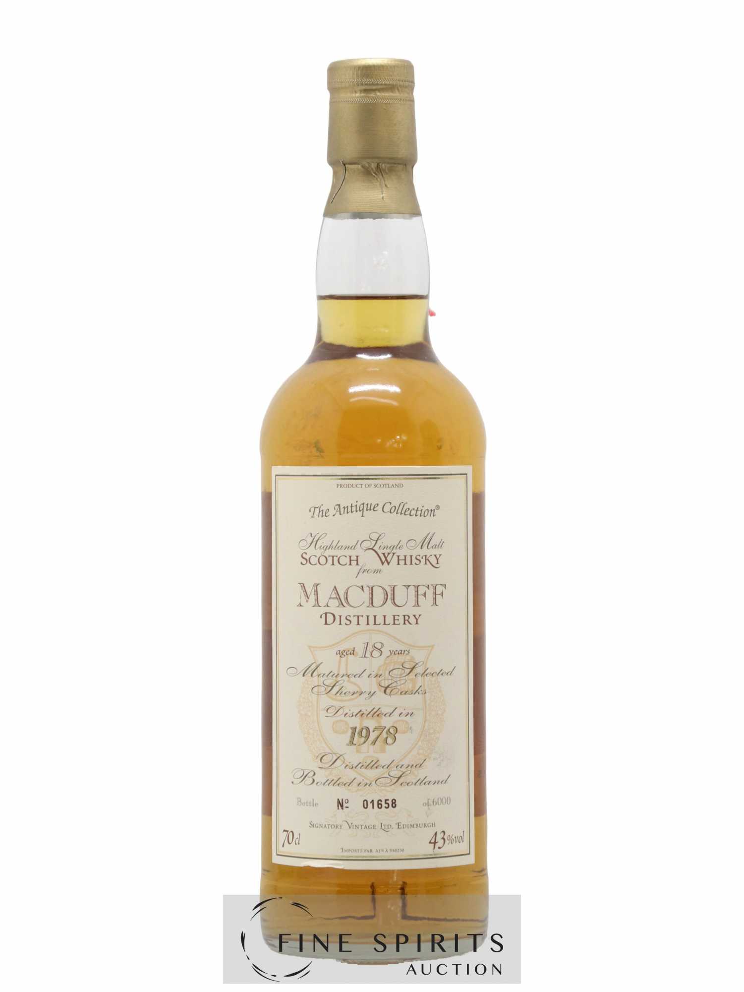 Macduff 18 years 1978 Signatory Vintage Sherry Casks - One of 6000 - bottled 1996 The Antique Collectio - Lot de 1 bouteille - 1